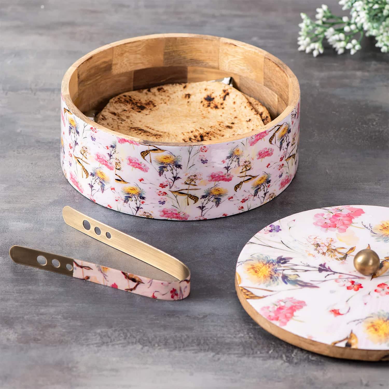 Allure Roti Box With Tong Pink