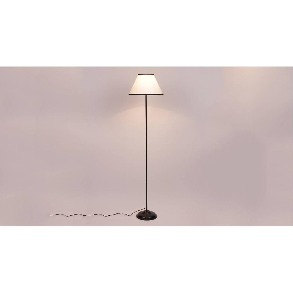 Karren Multicolour Fabric Floor Lamp with Black Iron Base