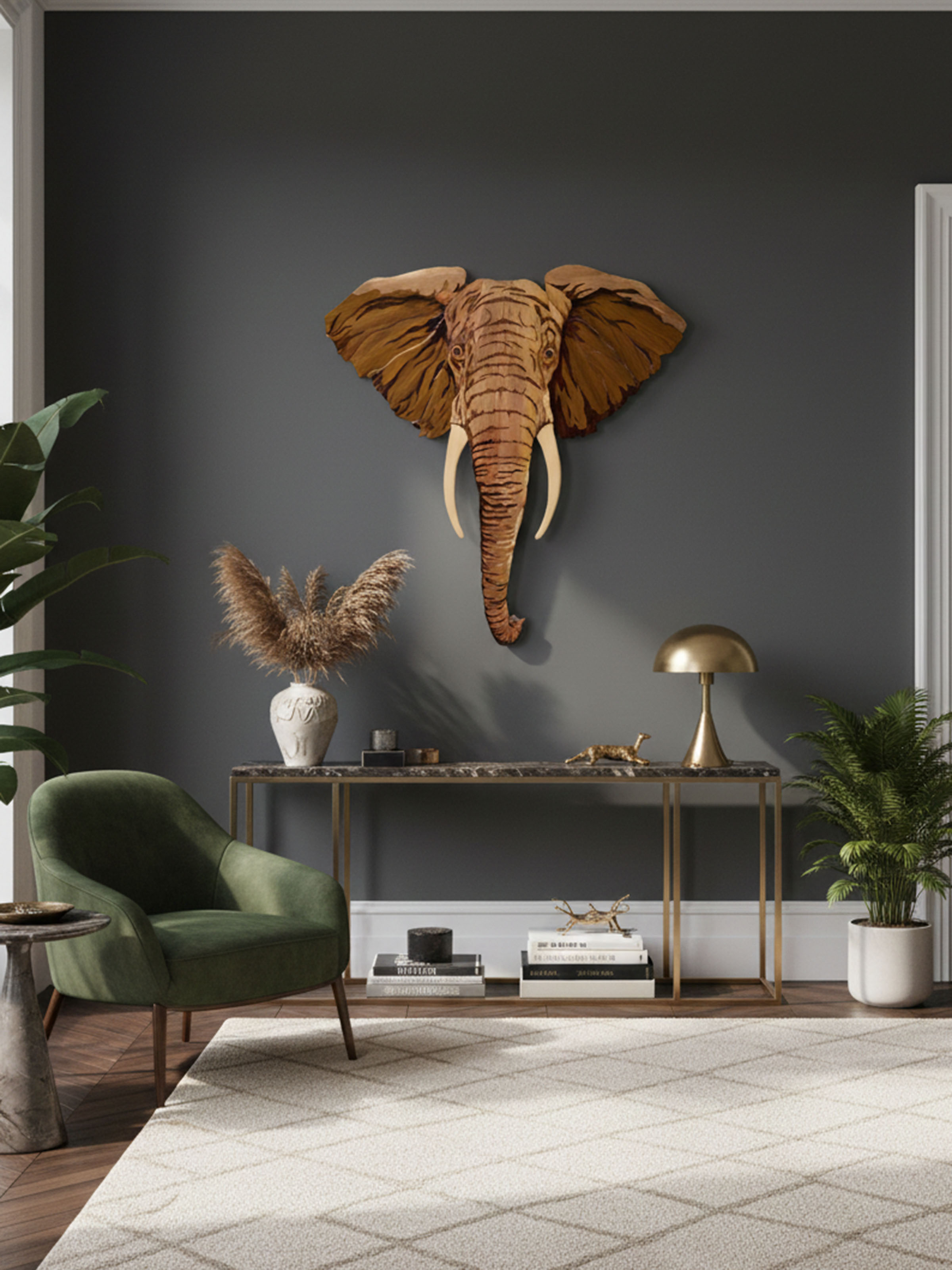 Elephant Mysore Rosewood Inlay