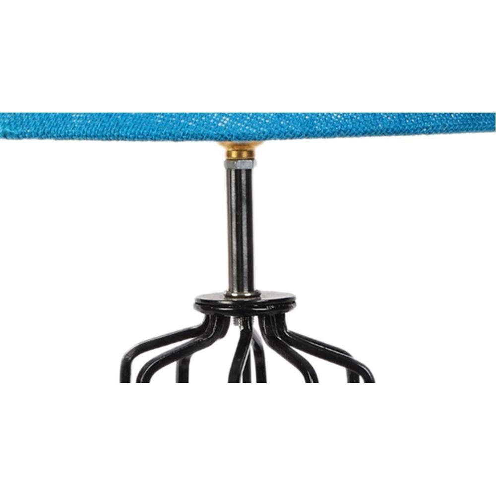 Wren Turquoise Jute Table lamp with Wood & Iron Base