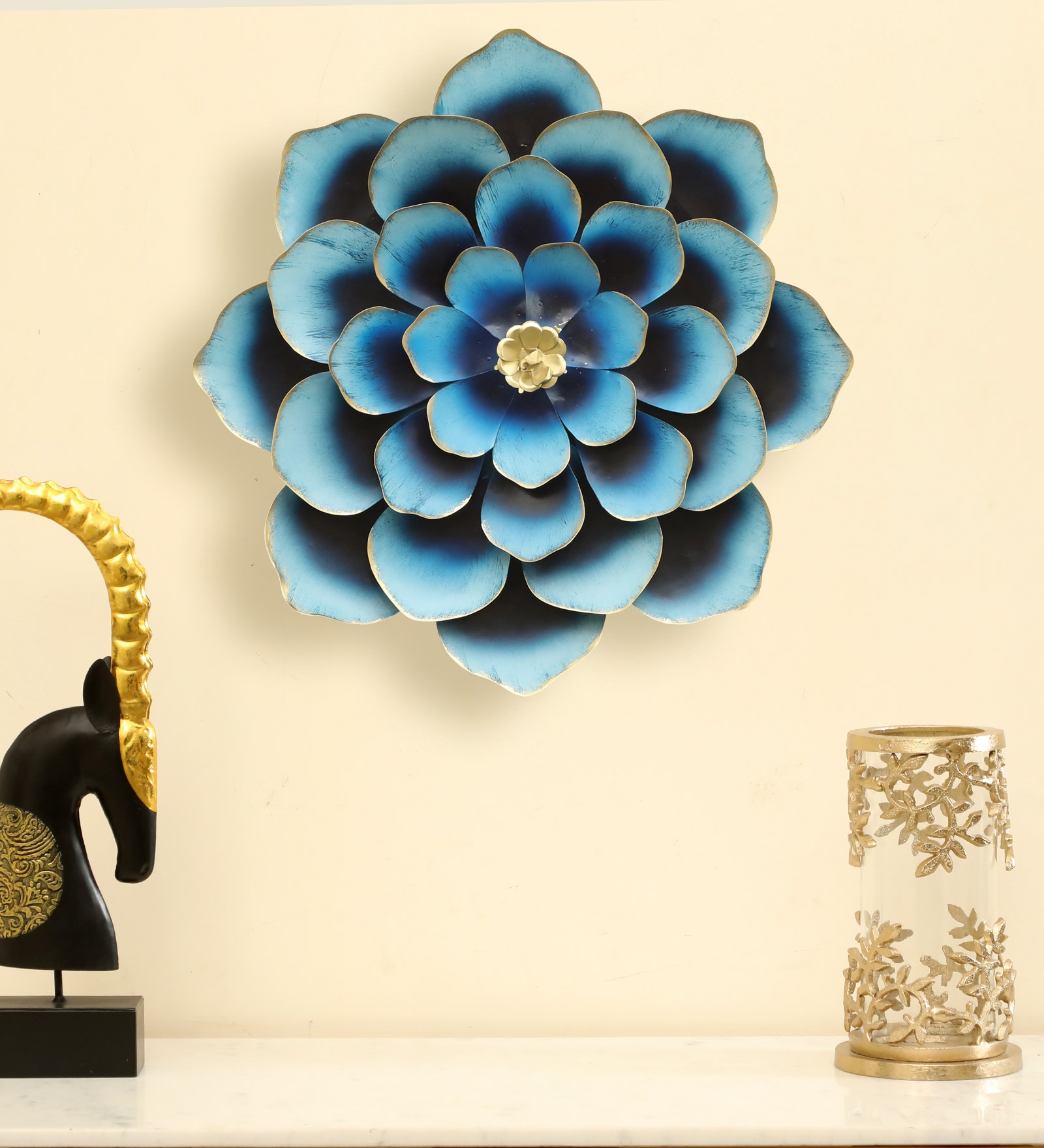 W-Veda Abstract Metal Wall Decor in Multicolor Set of 1 - Vedas Exports