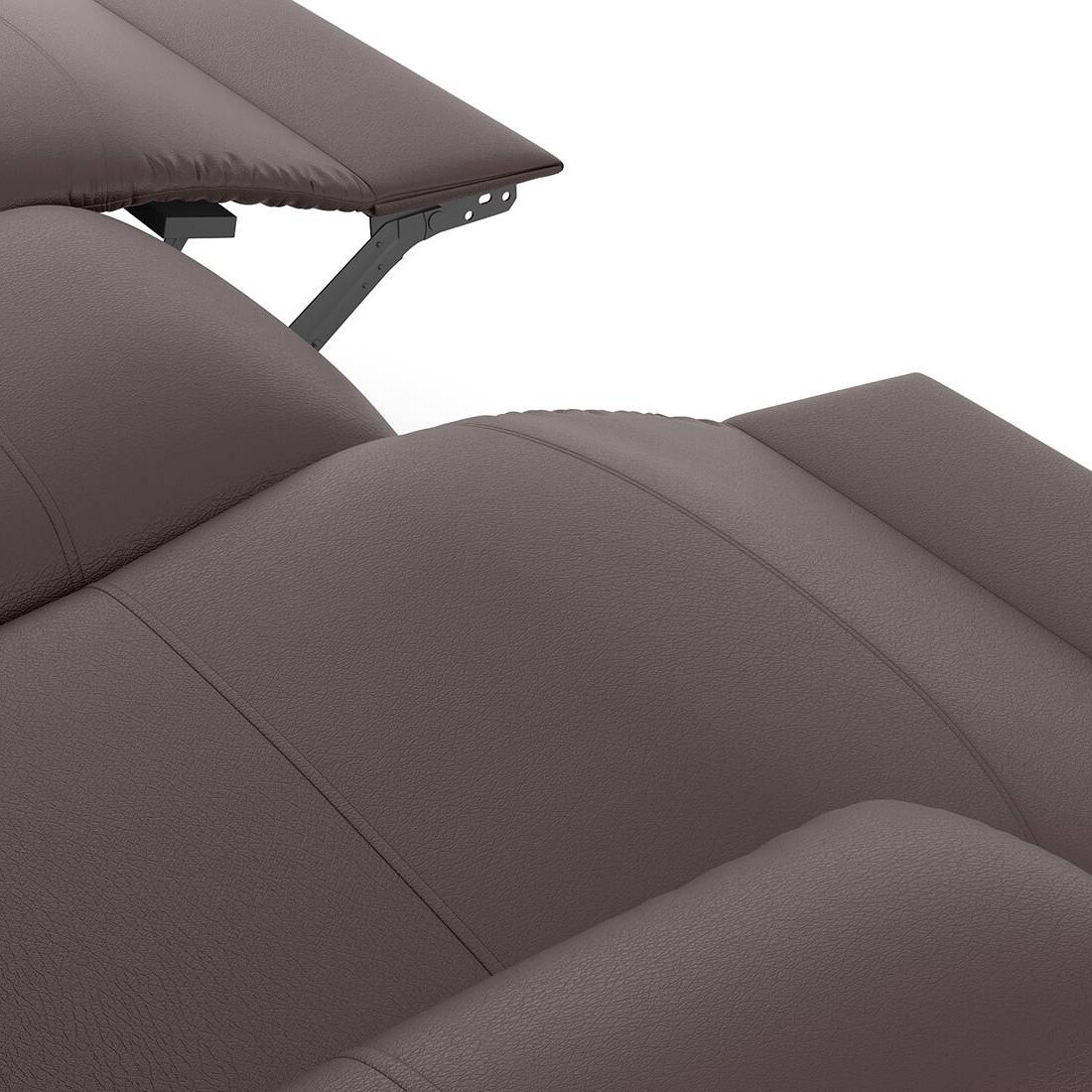 Raphael Leatherette Three Seater Manual Recliner in Brown Colour