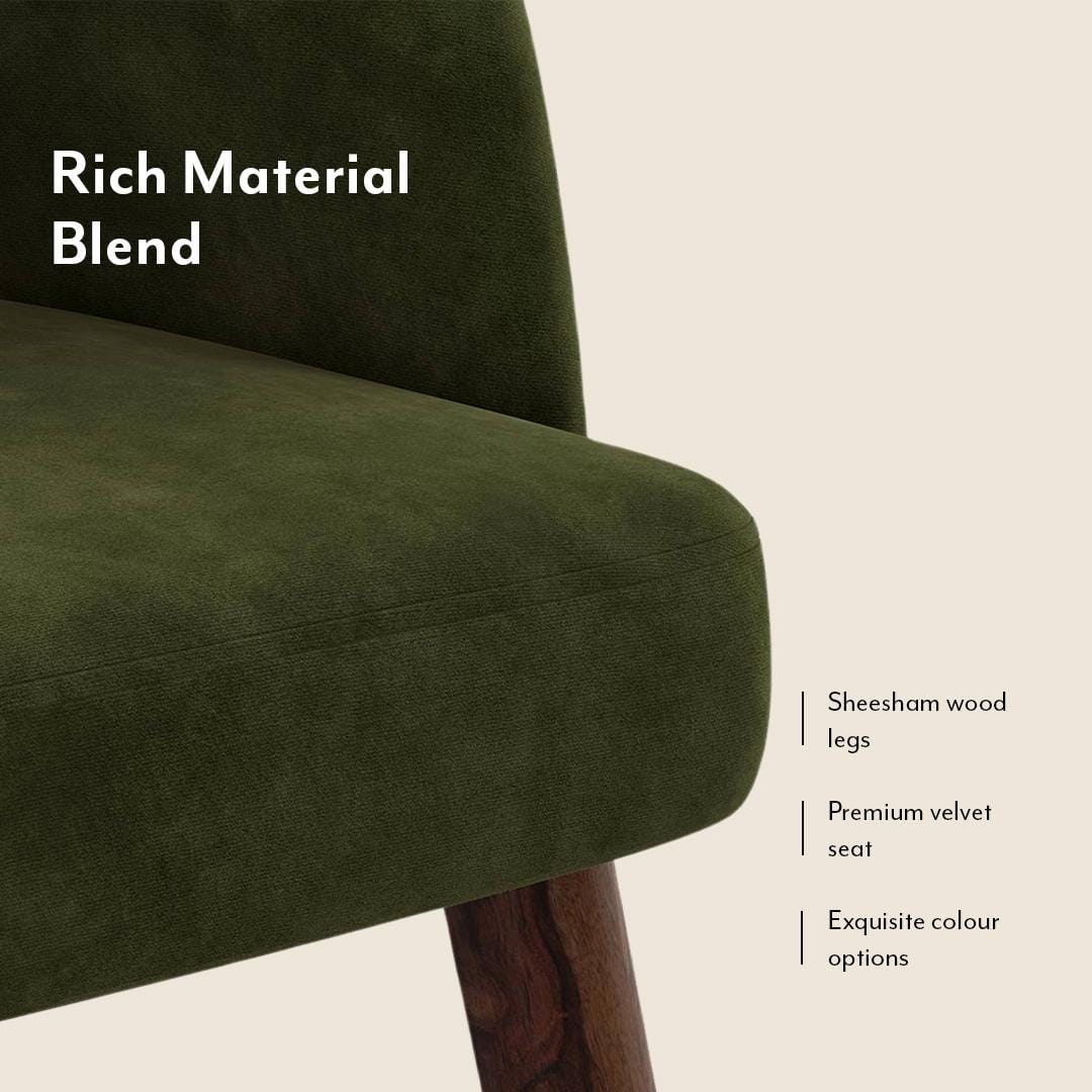 Celia Accent Dining Chair in Deep Olive Velvet Colour