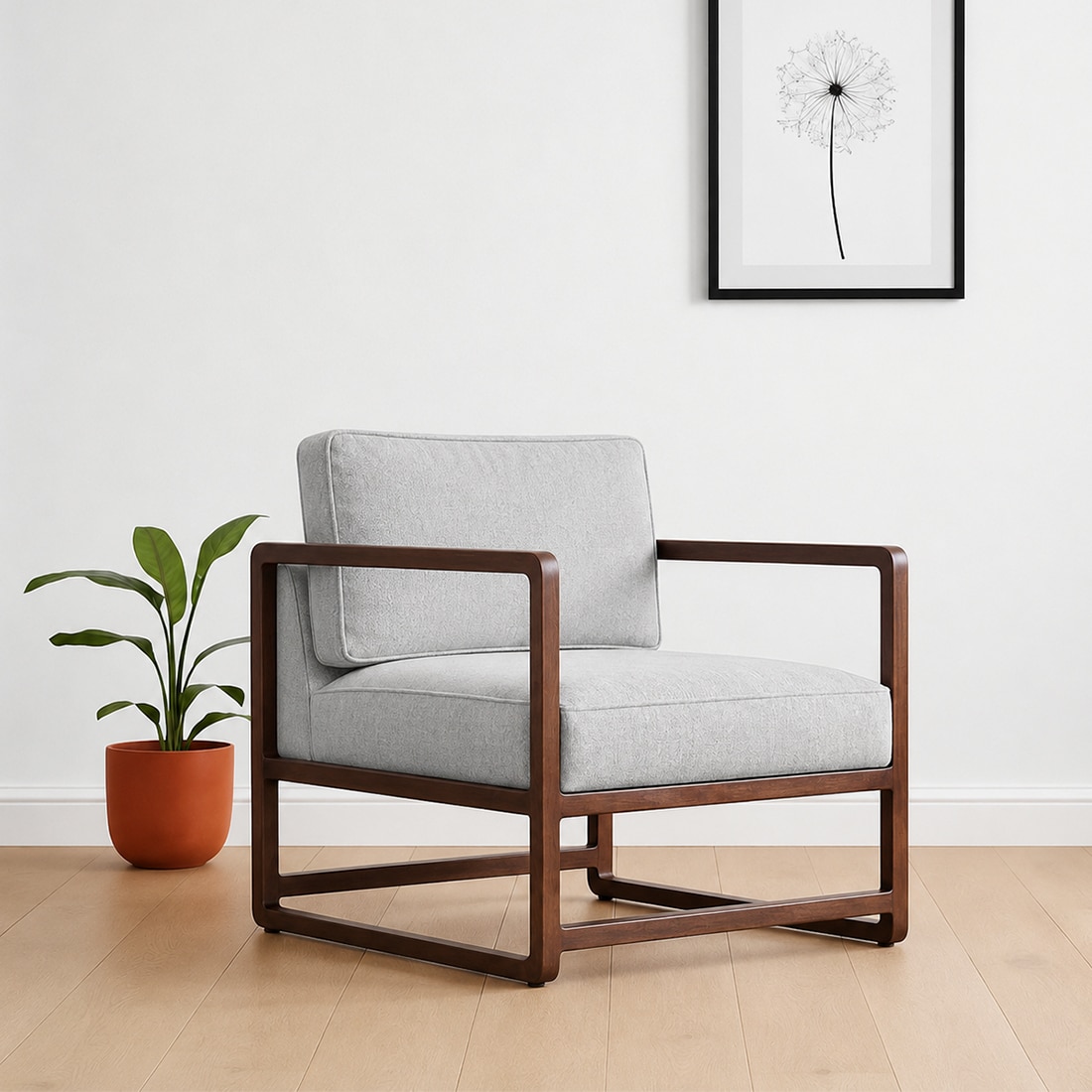 Aura Boucle Fabric Arm Chairin White-image-49