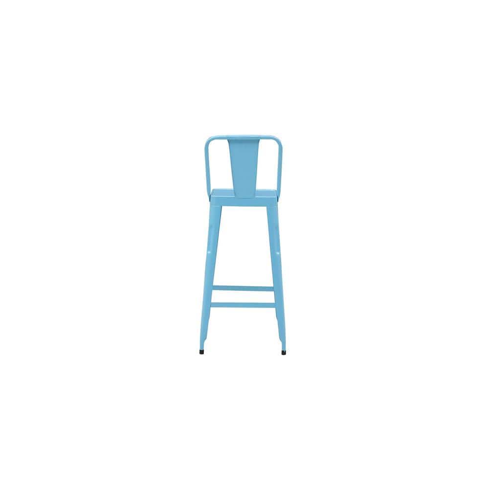 Adley Metal Bar Chair in Glossy Finish-blue