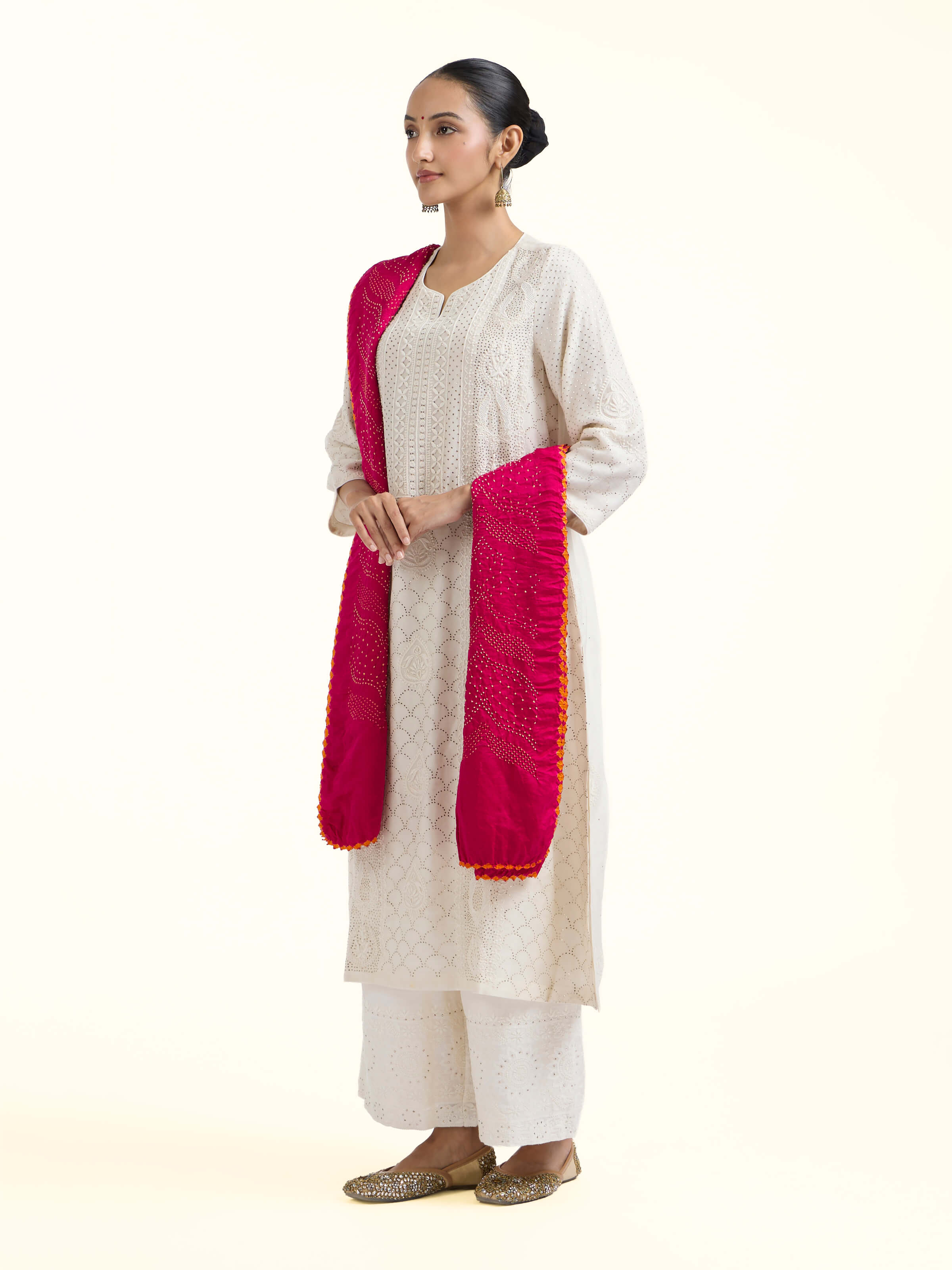 Red Bandhani Tie & Dye Dupatta