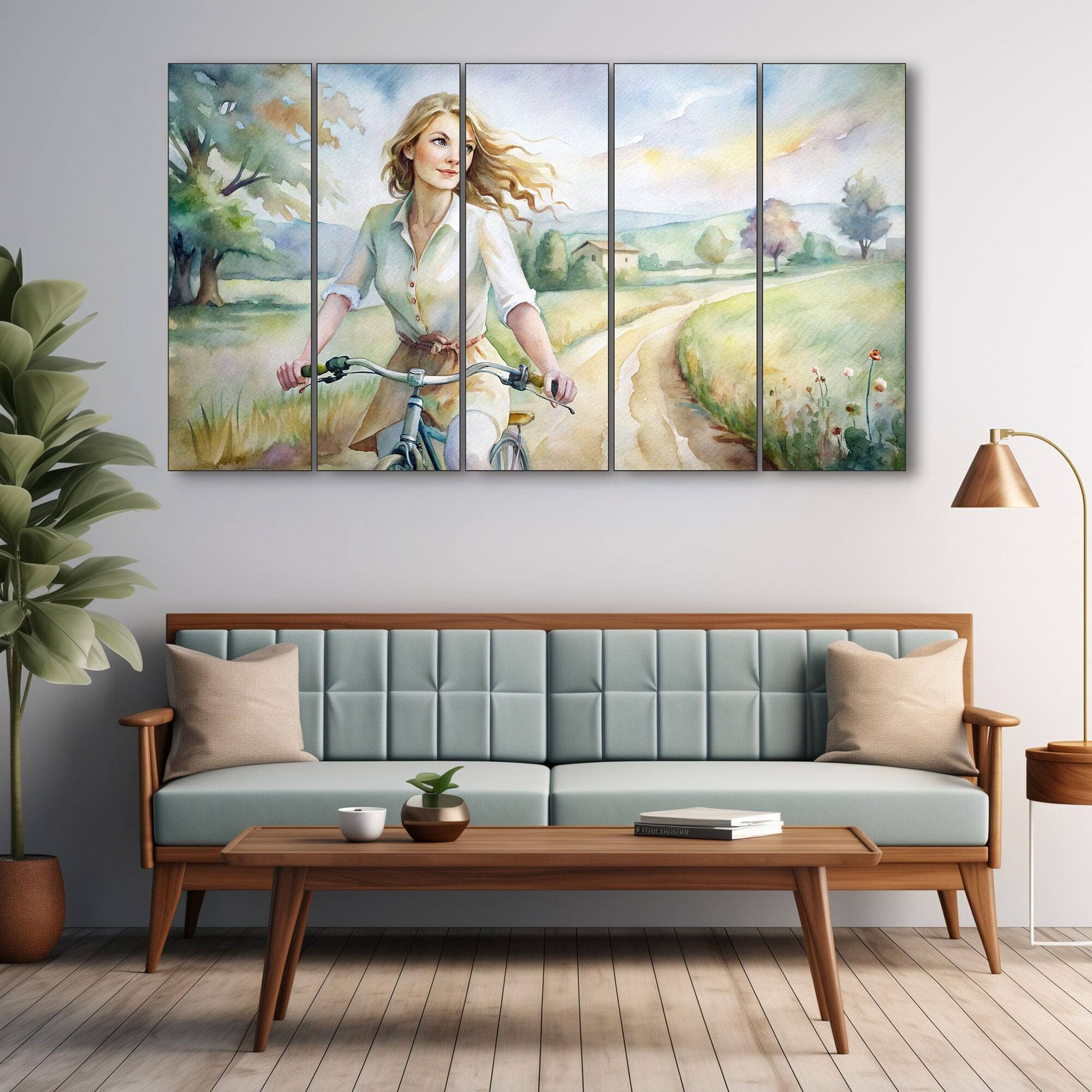 The Castle Decor Women Abstract Wall Painting Wooden Framed 27x48 Inch (Style 2) - The Castle Decor