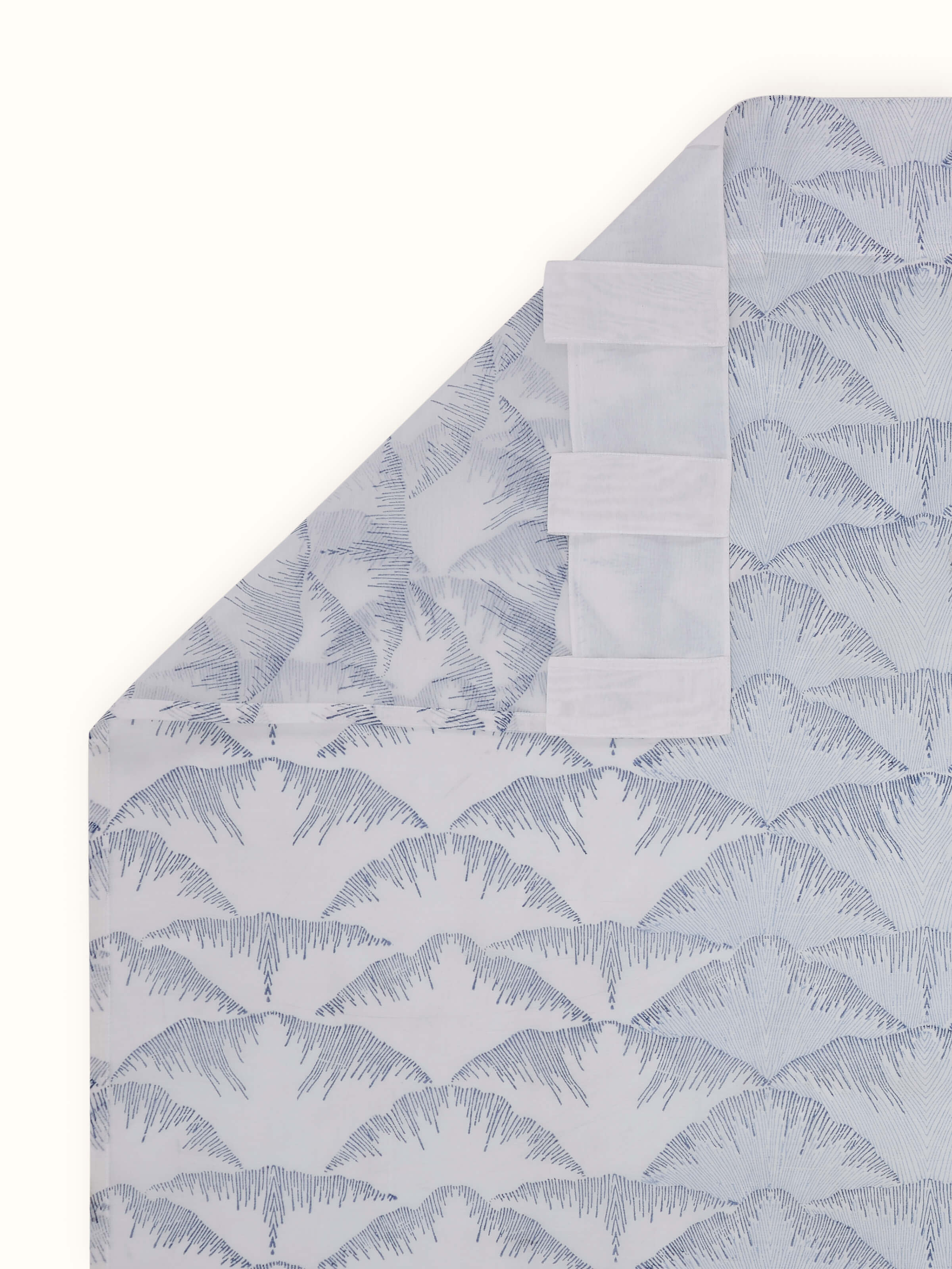 Parvat Indigo Cotton Silk Sanganeri Hand Block Printed Curtain (7 Ft)