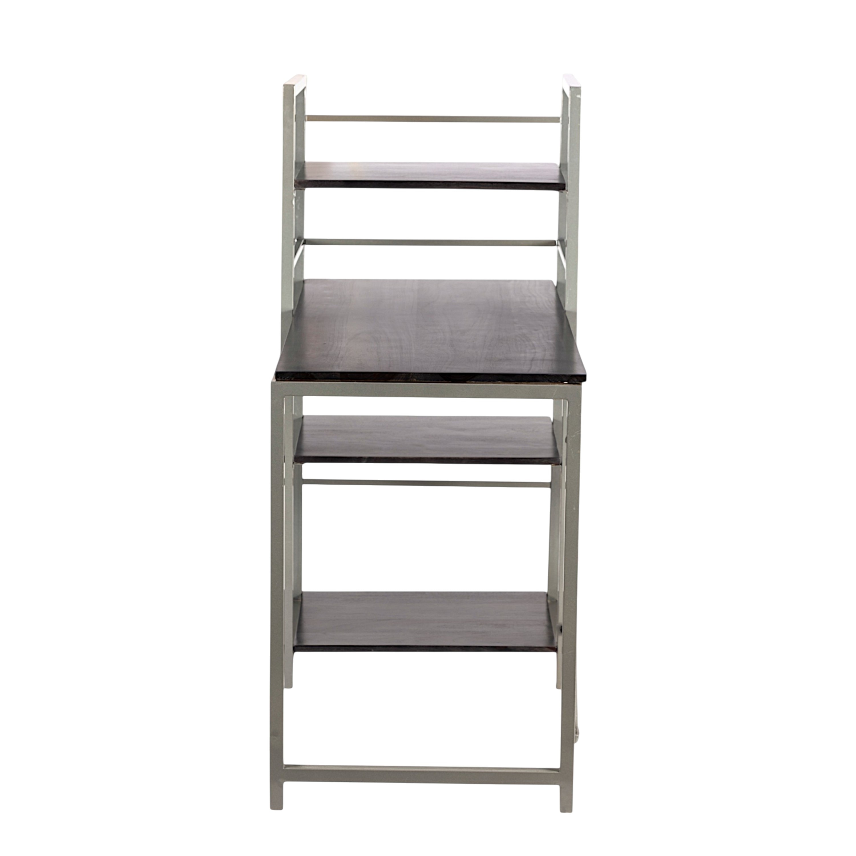 Kerdley Sheesham Wood with Metal Frame Study Computer Table In Dark Mahagony Finish