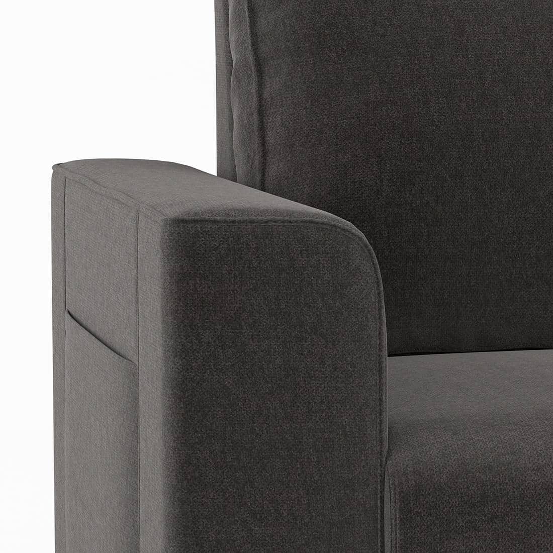 Kowloon Sectional Sofa Cum Bed with Storage Colour Urban grey premium chenille