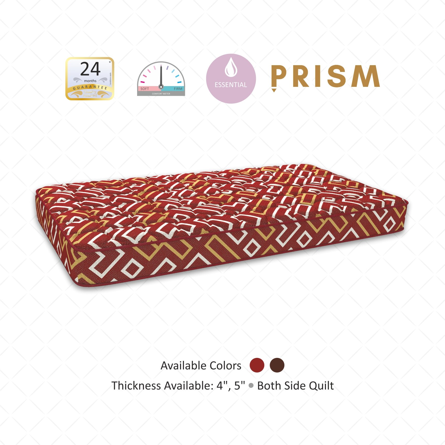 Prism Essential With NIVF Technology 4 Inch Single Size High Density (HD) Foam Mattress (75X35 Inches), SoftRelax Mattress  PU Foam with Quilted Fabric  Double-Sided Usable