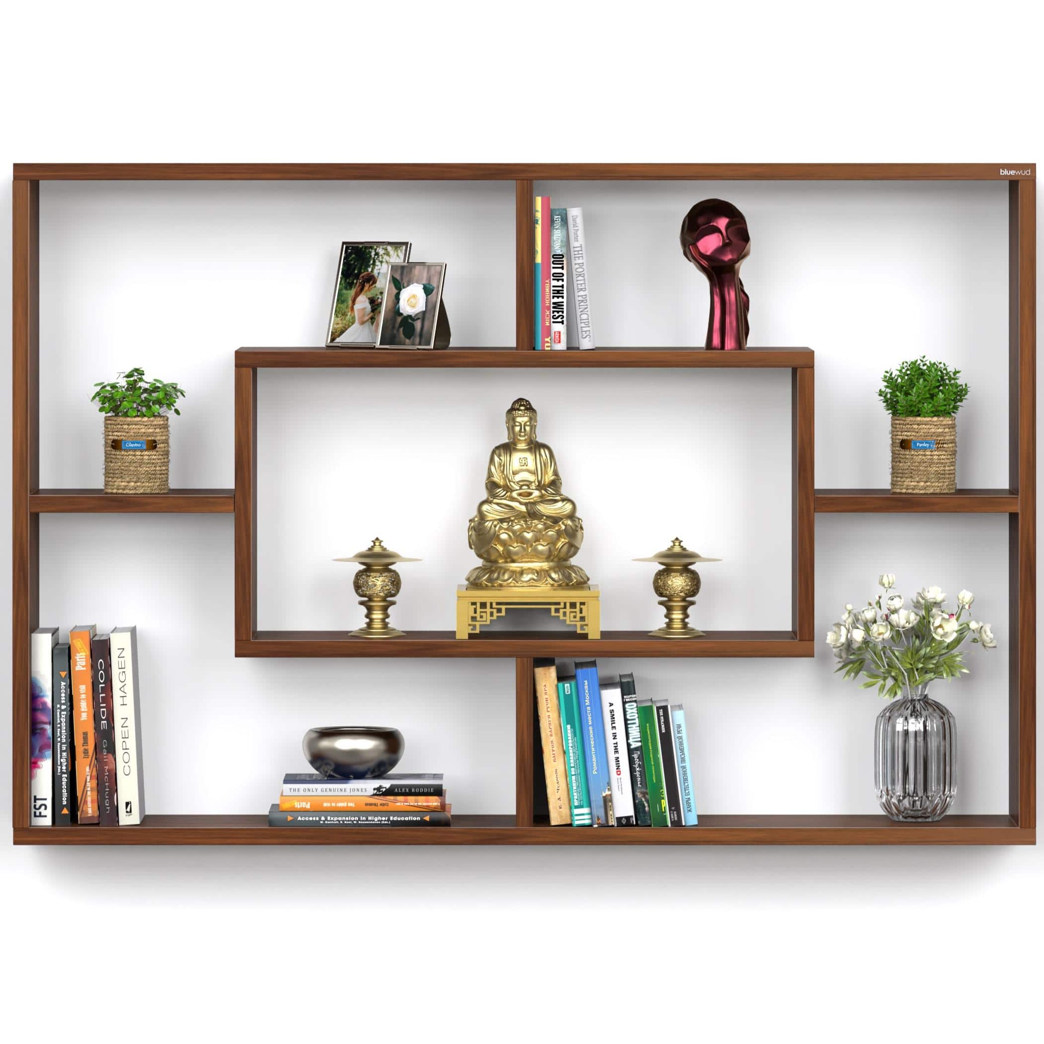 Crafte Engineered Wood Wall In Brown Maple Finish