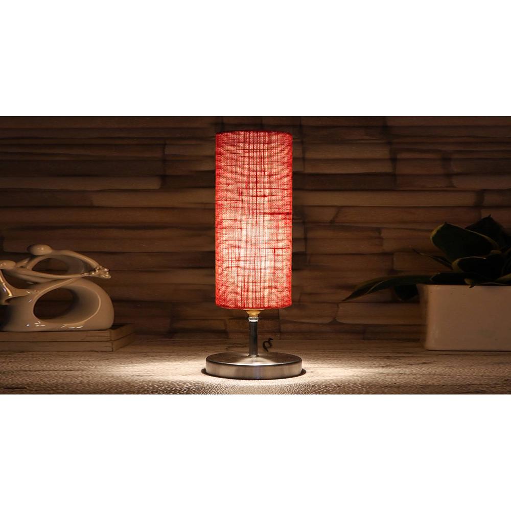 Pink Jute table lamp with Steel Base -50