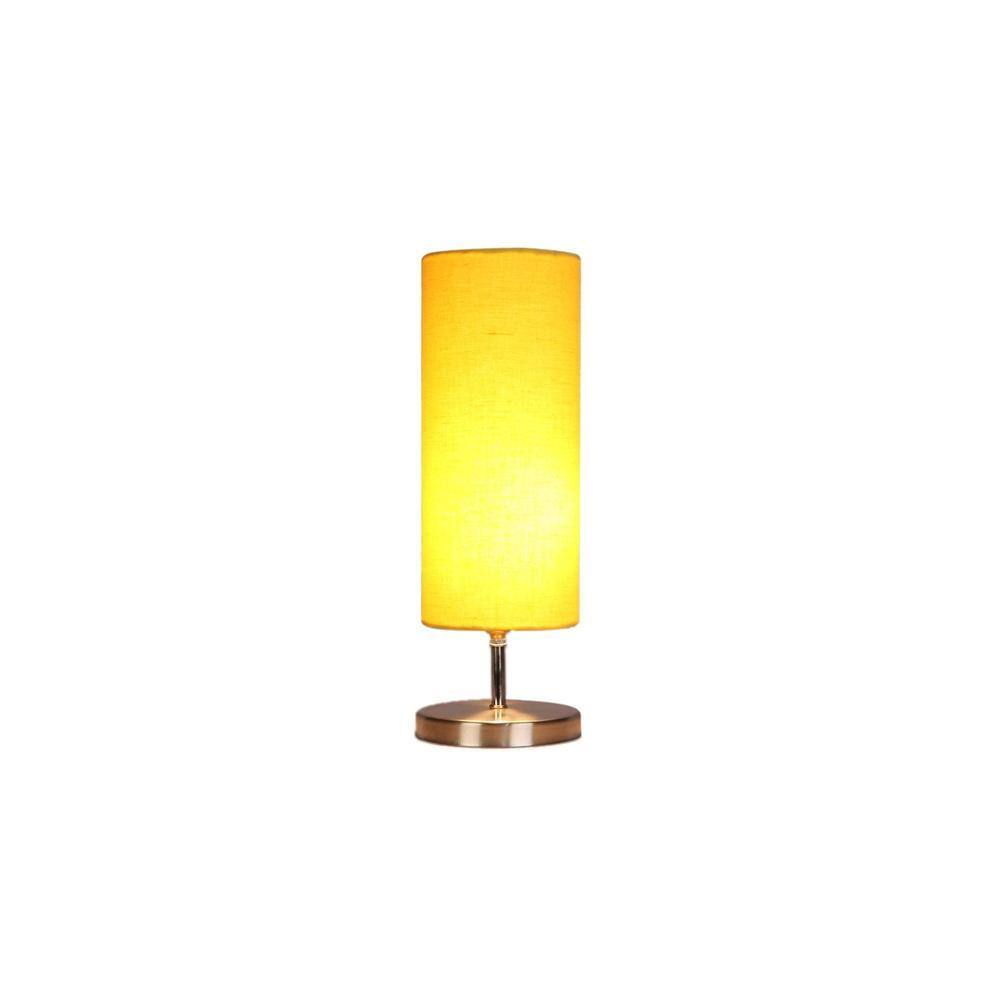 Yellow cotton table lamp with Steel Base -44