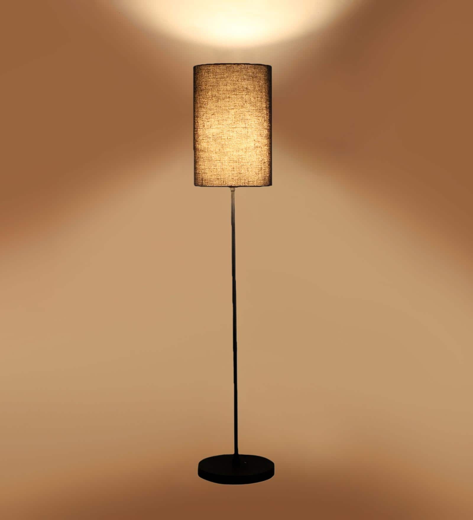 Montgomery Black Cotton Shade Floor Lamp