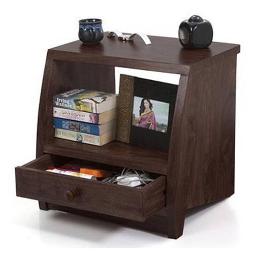 Siesta Solid Wood Bedside Table in Mahogany Finish