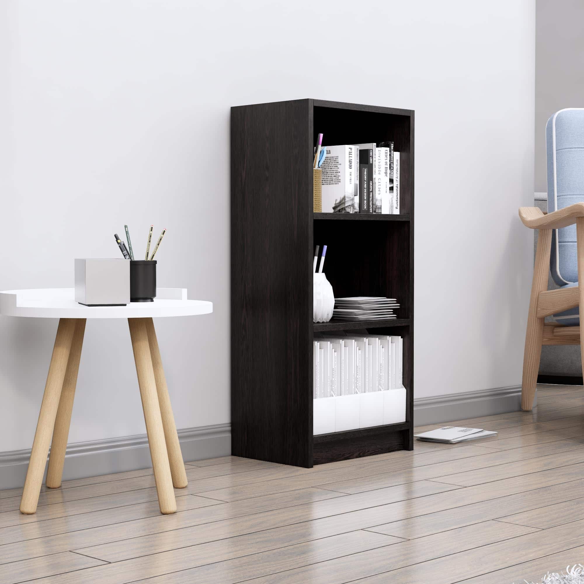 Hexa Engineered Wood Bookshelf Multipurpose Storage Rack in Flower Wenge Colour - HexaRed