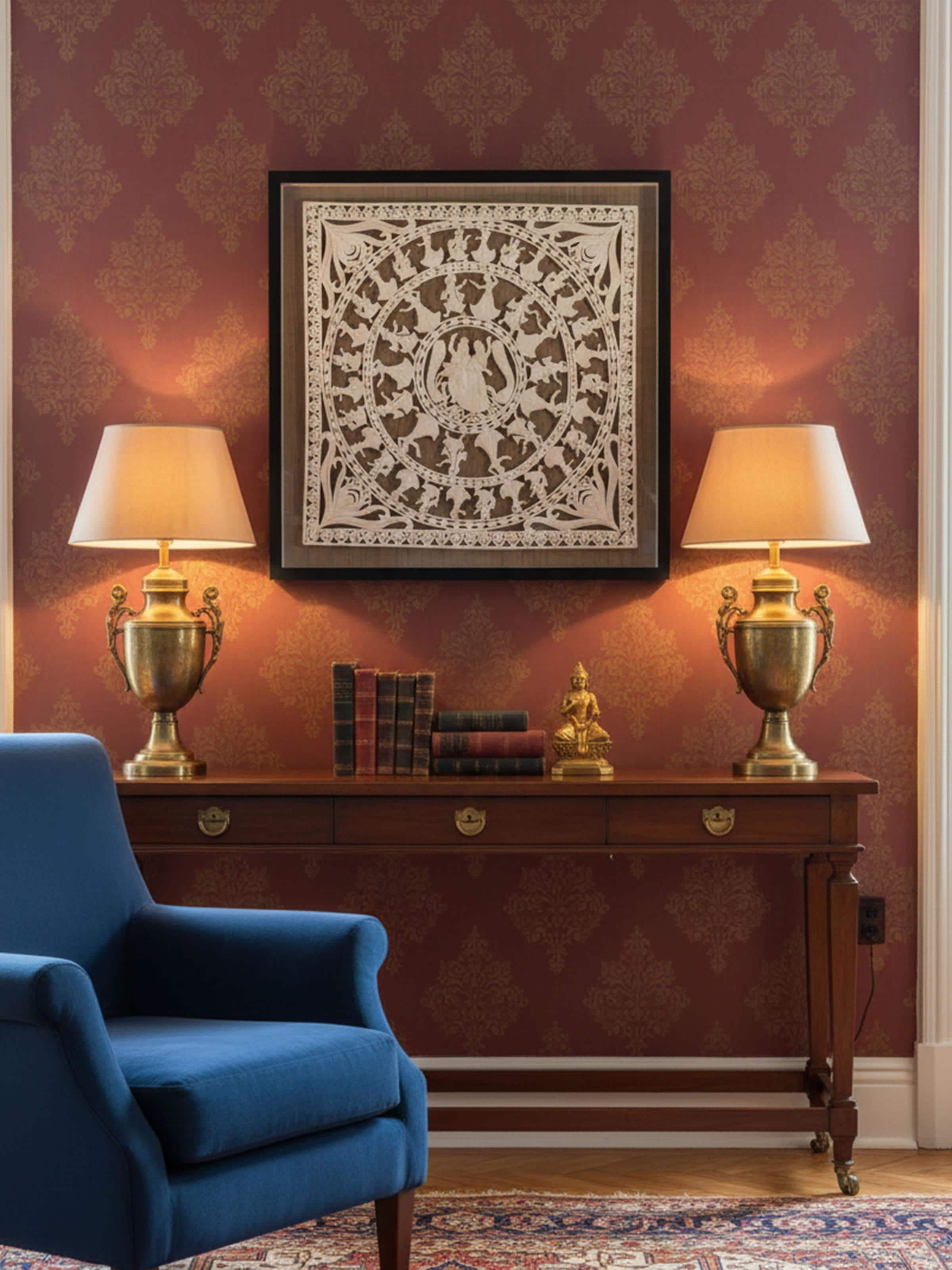 Rasleela Sholapith Wall Hanging