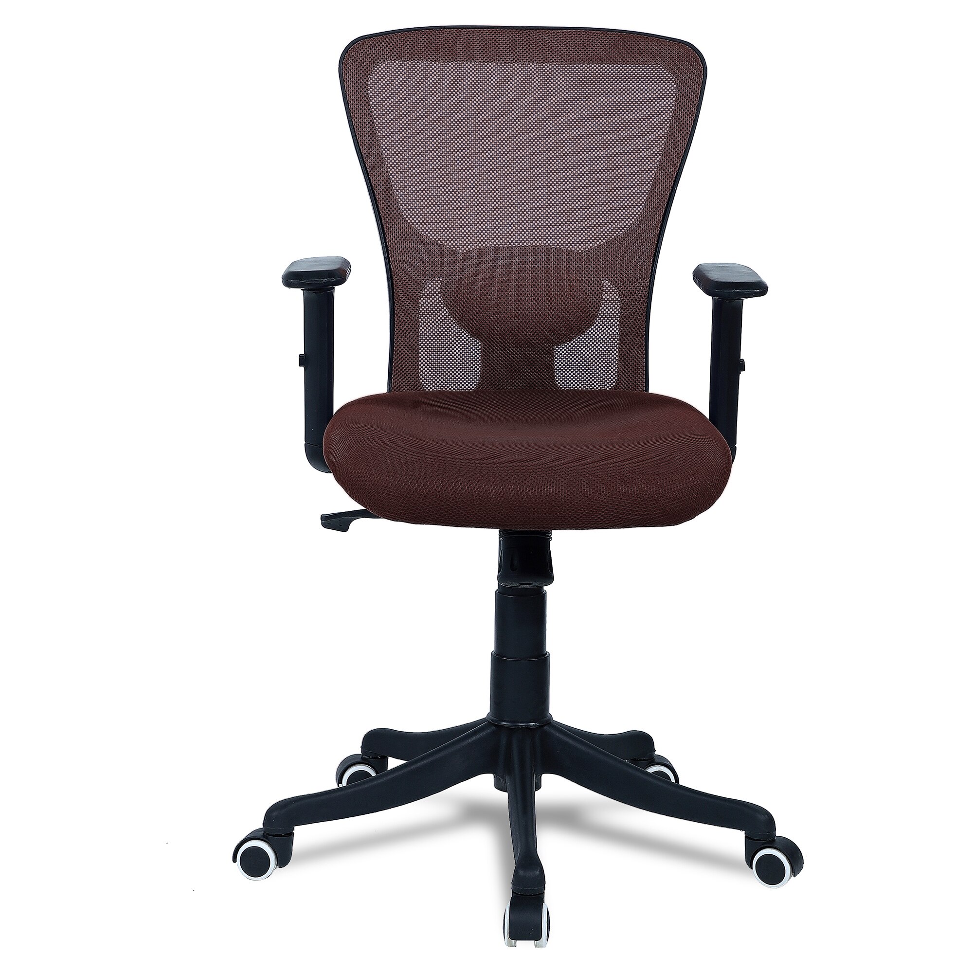 Peacifice Mid Back Ergonomic Chair in Brown Colour