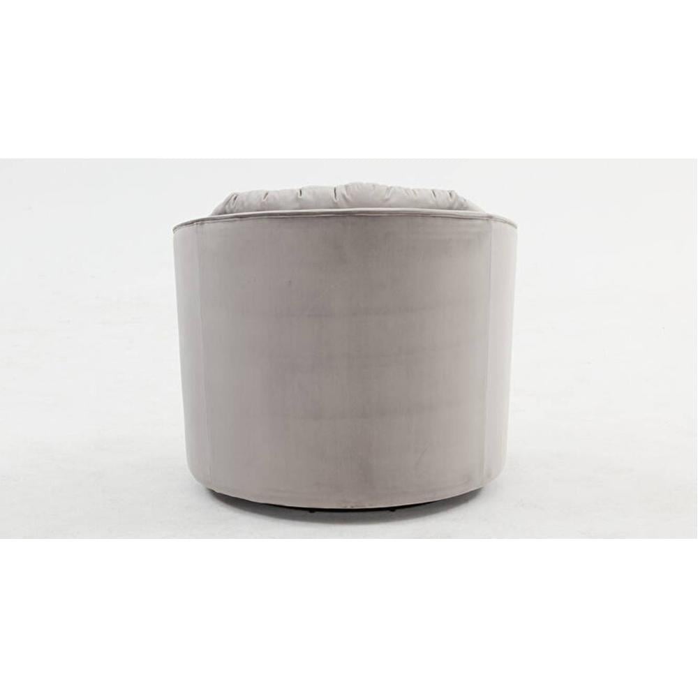 Marius Swivel Solid Wood Round Chair in Grey Colour