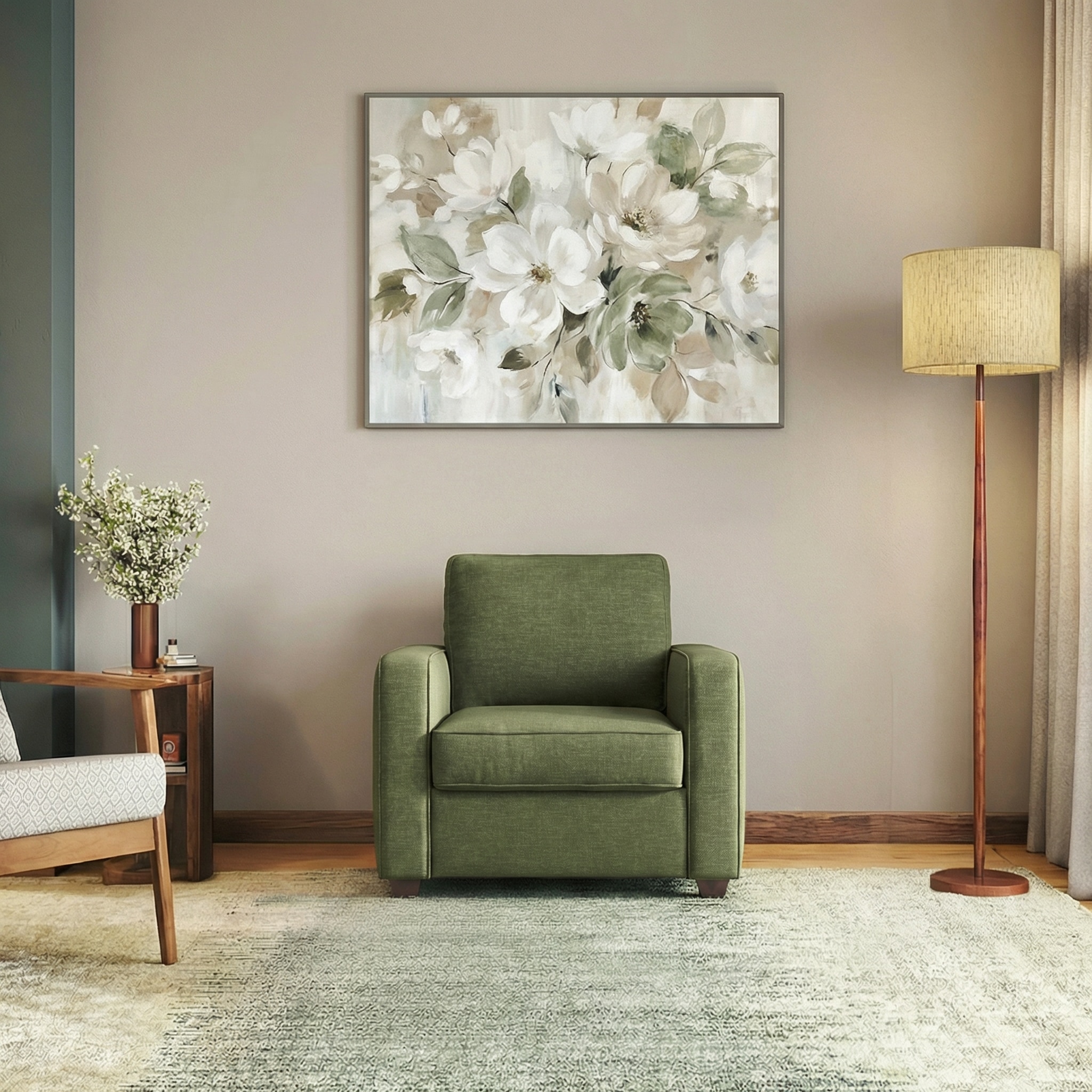 Apollo Sofa (Colour: Moss Green, Cushion: Soft, Sofa Type: Regular, Seating Capacity: 1 Seater, Back Type: High Back)-image-1