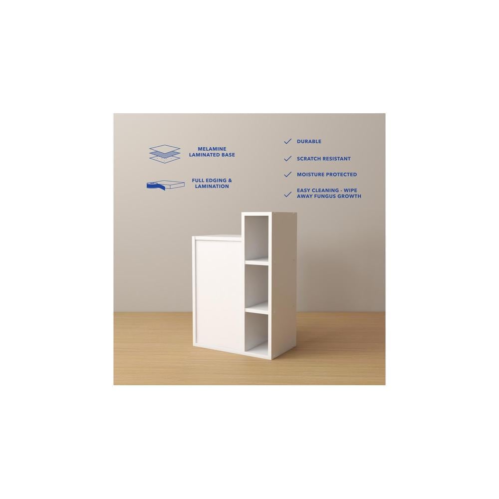 Kairi Engineered Wood Bedside Table in White Finish
