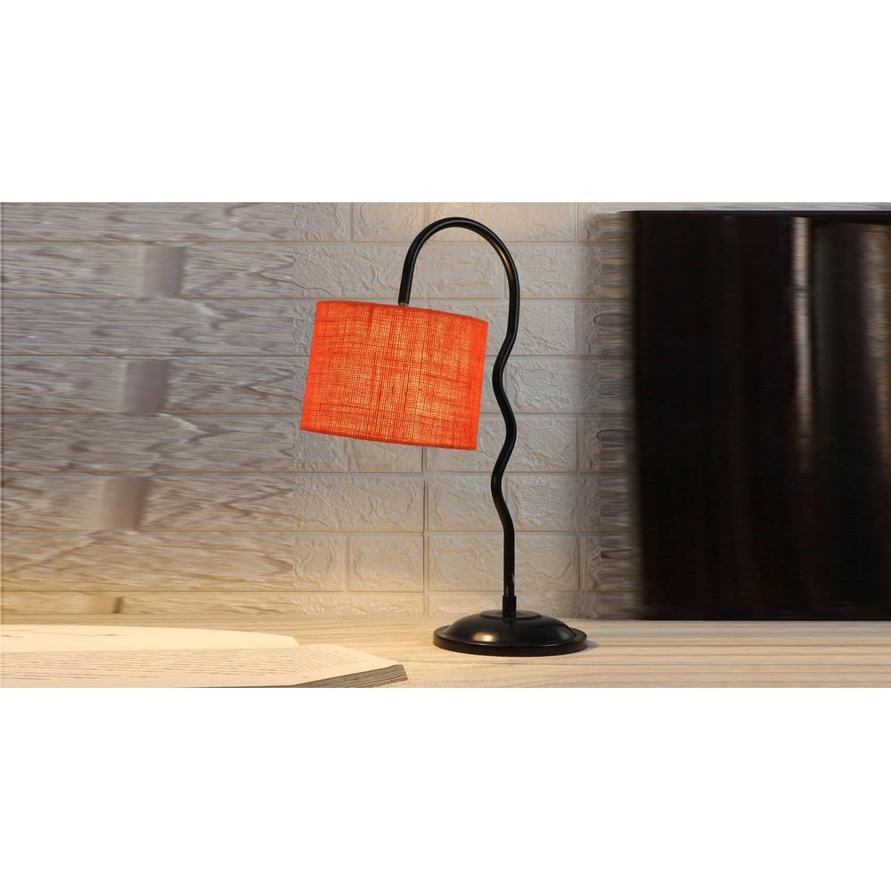 Orange Jute Zig Zag Curvy table lamp with Iron Base(SP41)