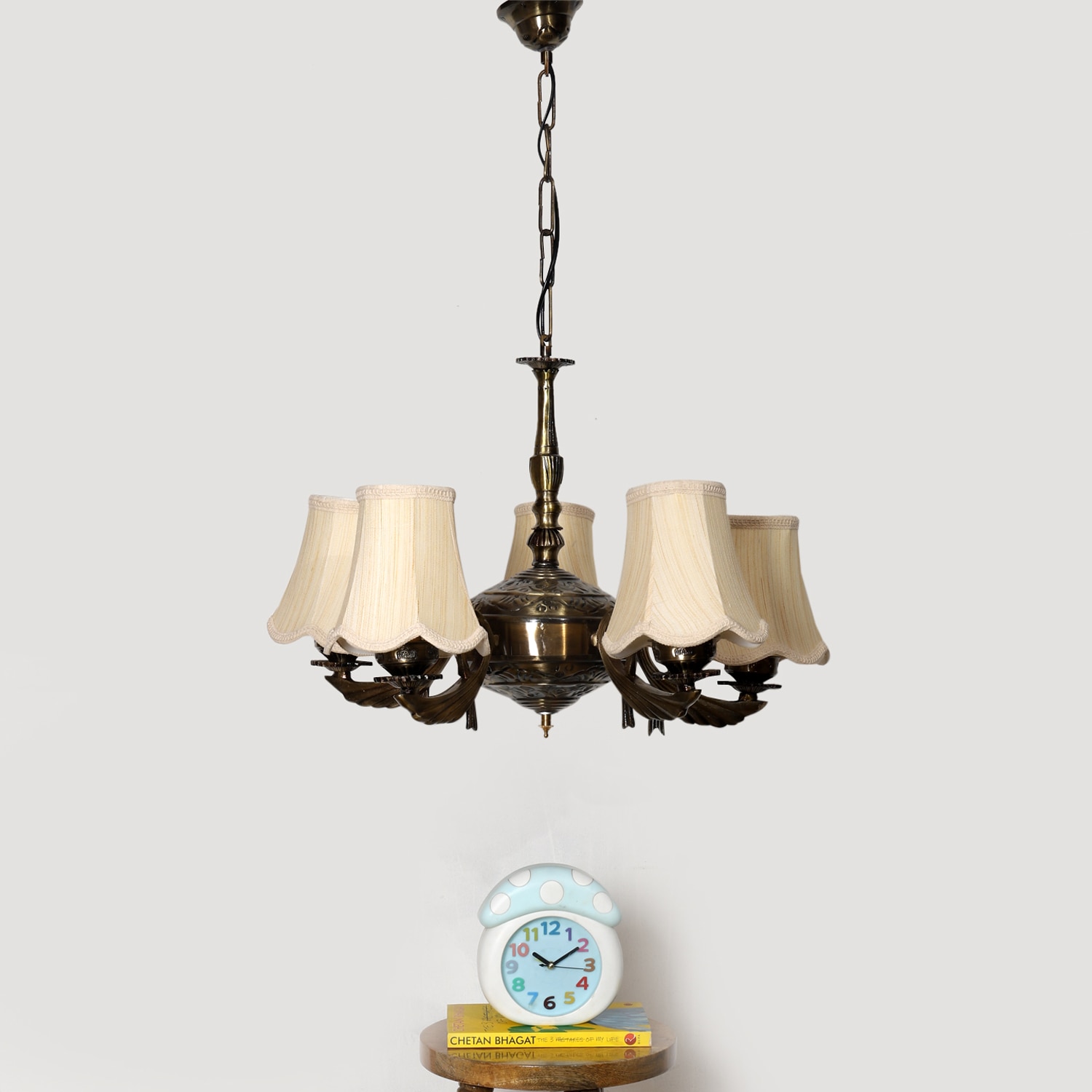 Devansh Dual Steel Metal  Wallmounted Lamp With Cotton Steel Metal  Shade