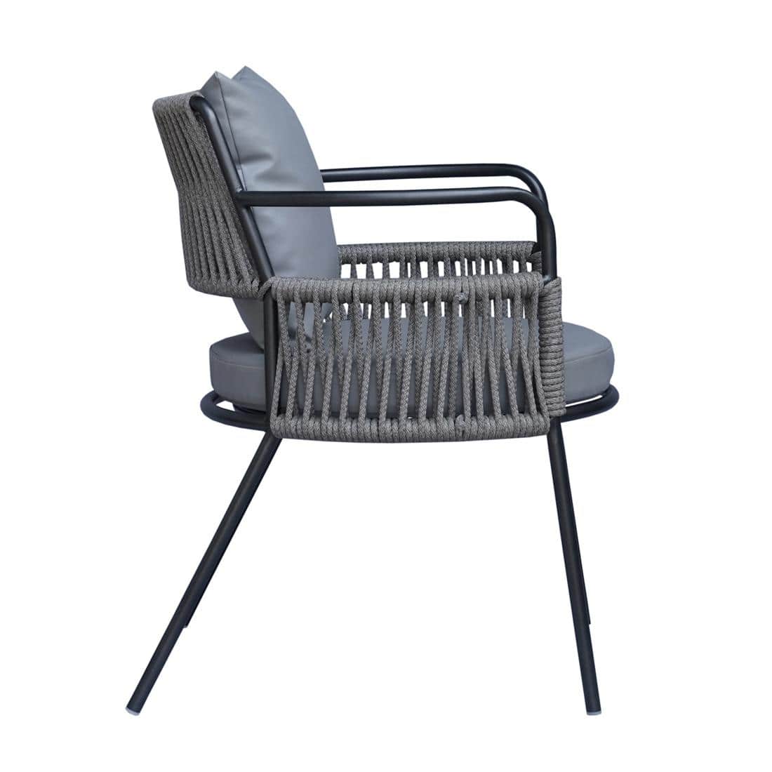 Paola Outdoor Accent Patio Weaving Chair Gun Metal in Grey