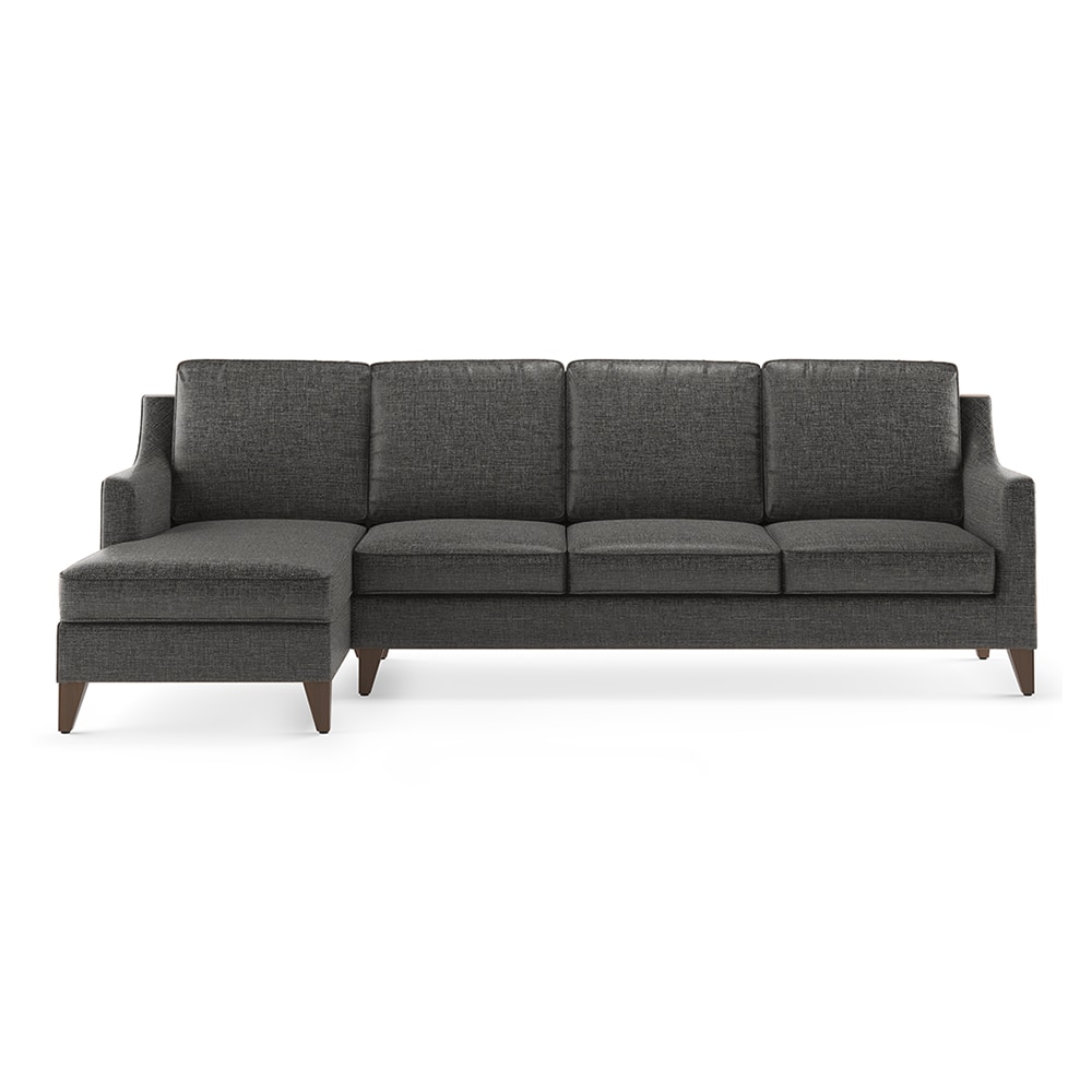 Abbey Sectional Sofa (Colour : Steel, Cushion : Hard, Seater : Left Aligned 3 Seater + Left Aligned Chaise) - Urban Ladder