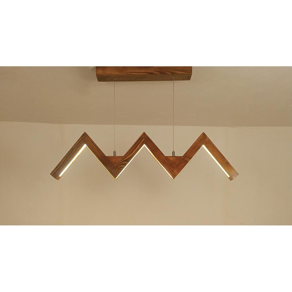 ZigZag 36 Brown Wooden LED Hanging Lamp