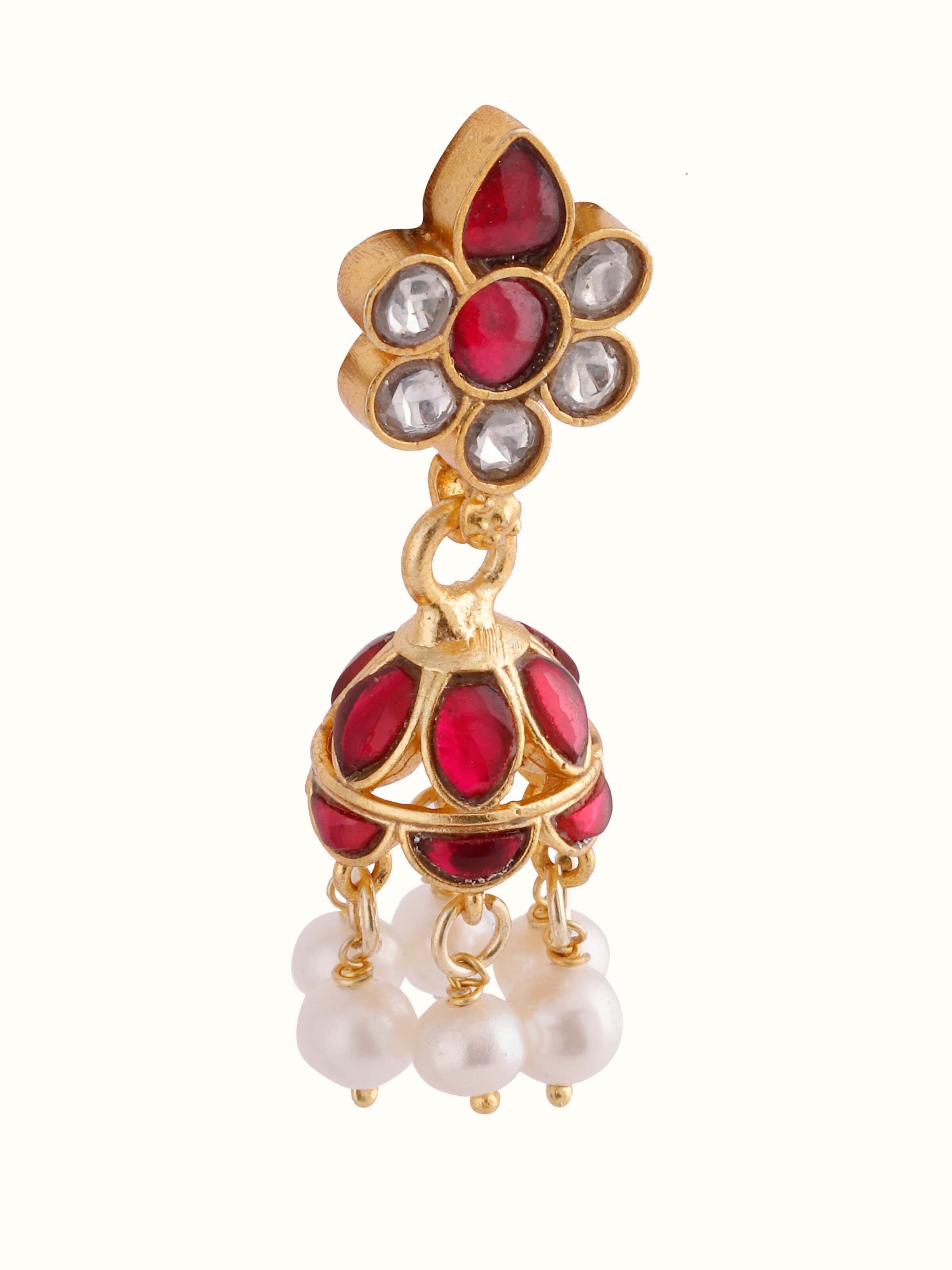 On-body view of Silver Smithing Jhumkas