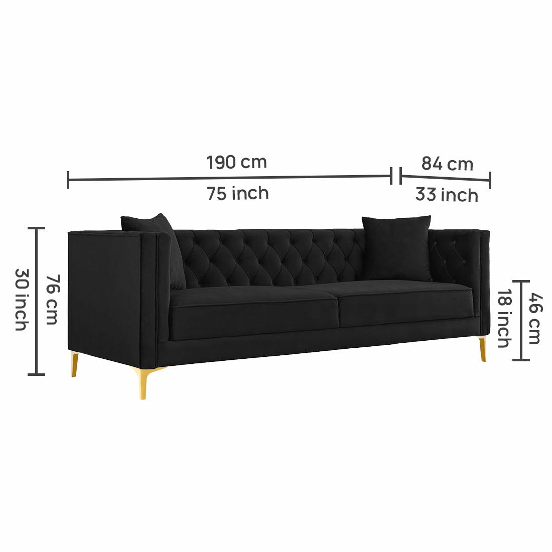 Haruko Fabric Sofa - Black