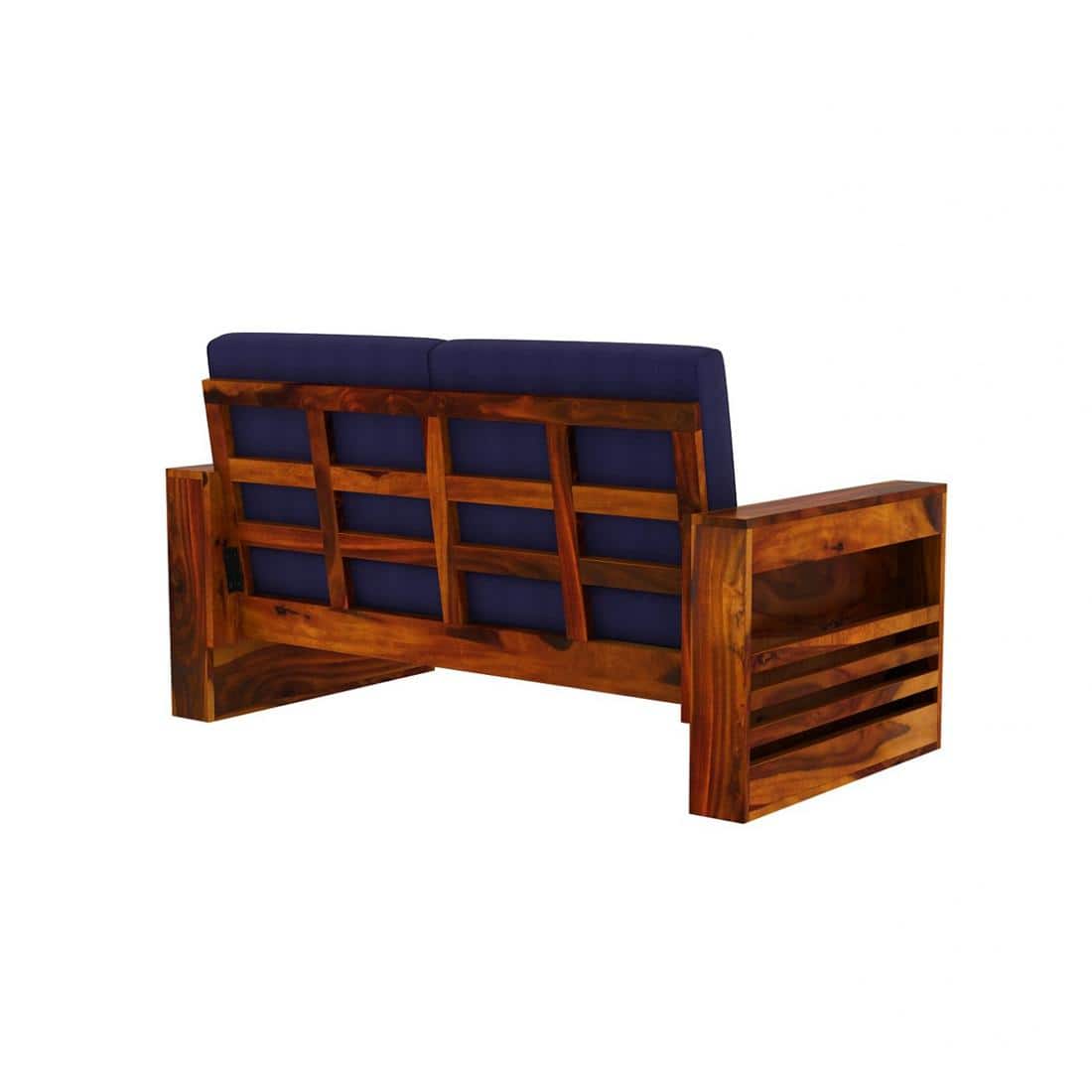 Maruti 3+2+1 Seater Wooden Sofa (BLUE Colour, Honey Finish)