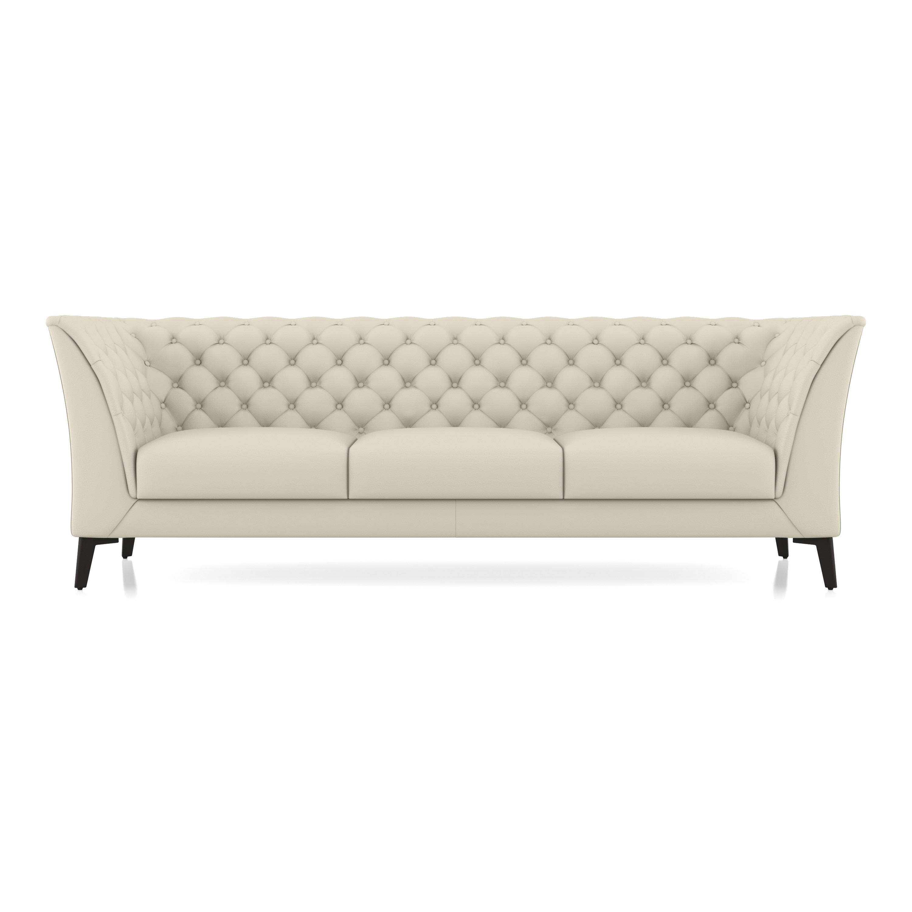 Weston 3 Seater Half Leather Sofa In Creme Fraiche Italian Leather