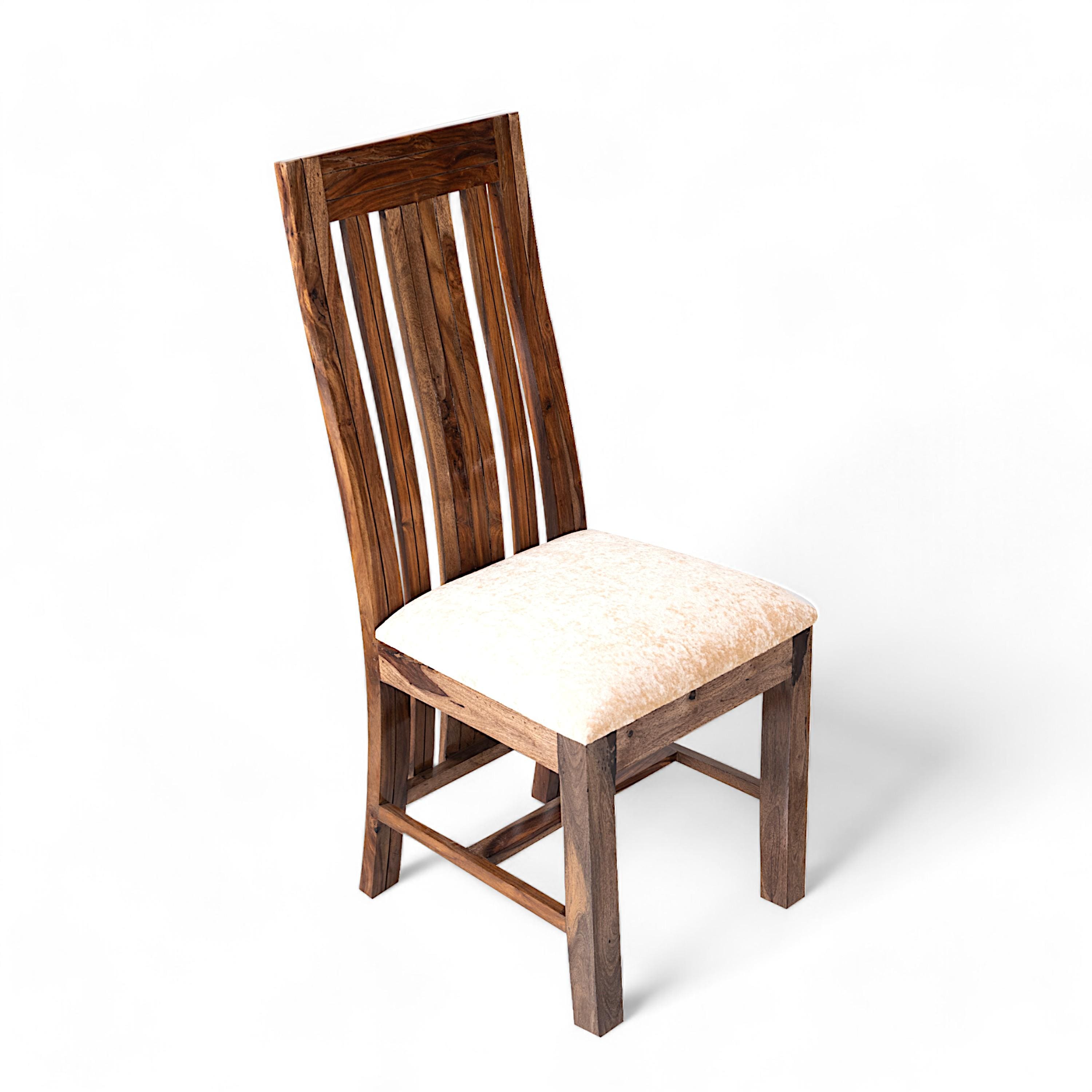 Columbus Sheesham Wood Dining Chair Set of 2 in Teak Finish