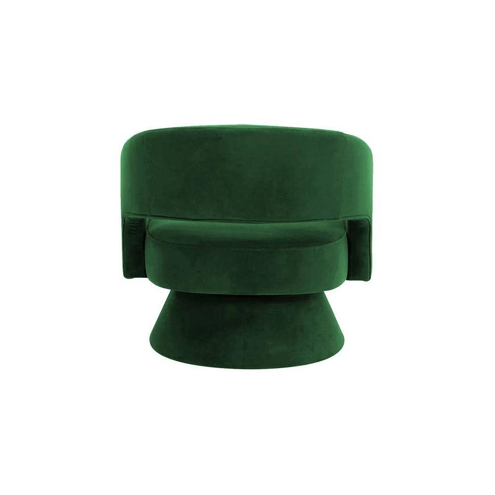 Aracell Swivel Solid Wood Round Chair in Green Colour
