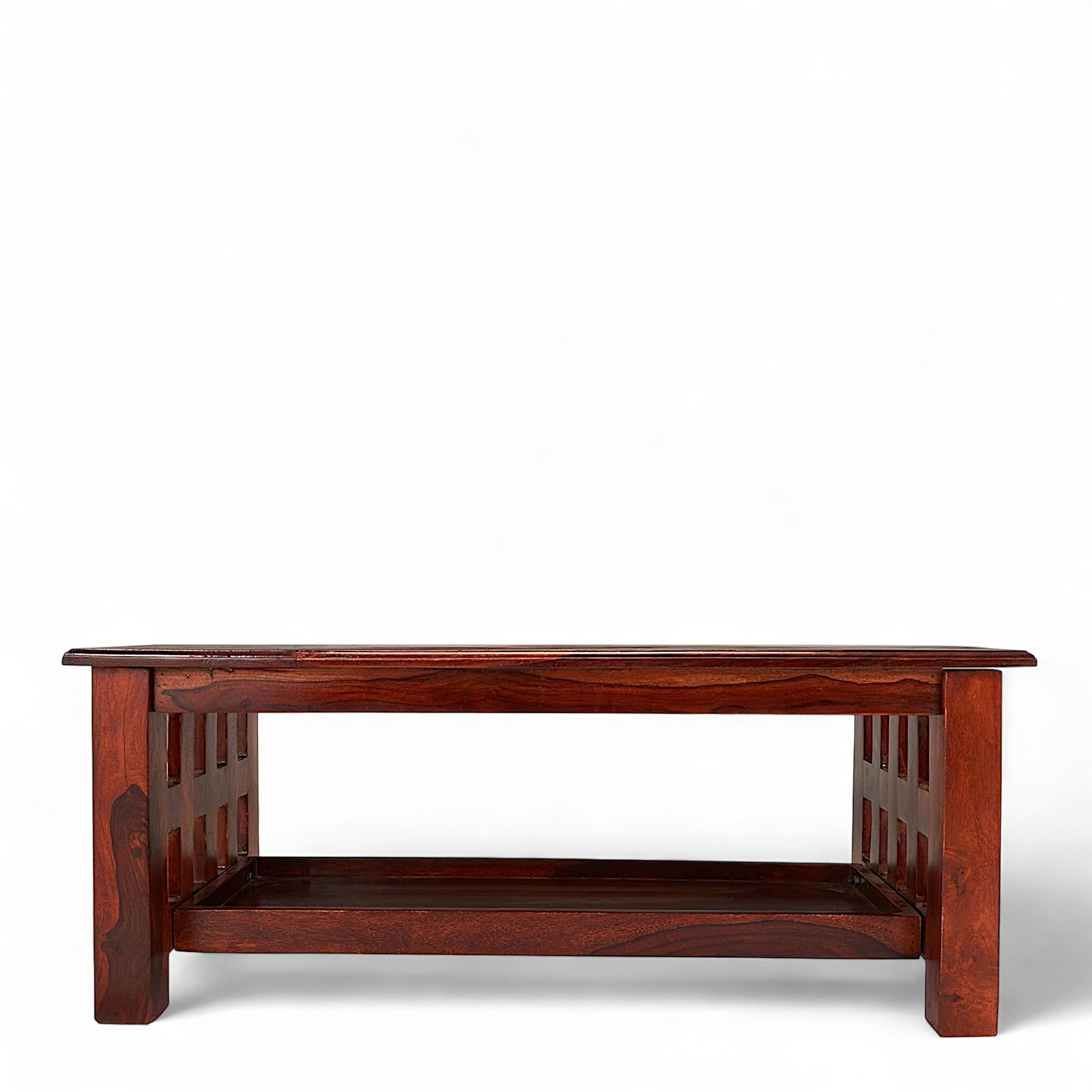 Blairs Sheesham Wood Accent Rectangle Coffee Table In Honey Finish