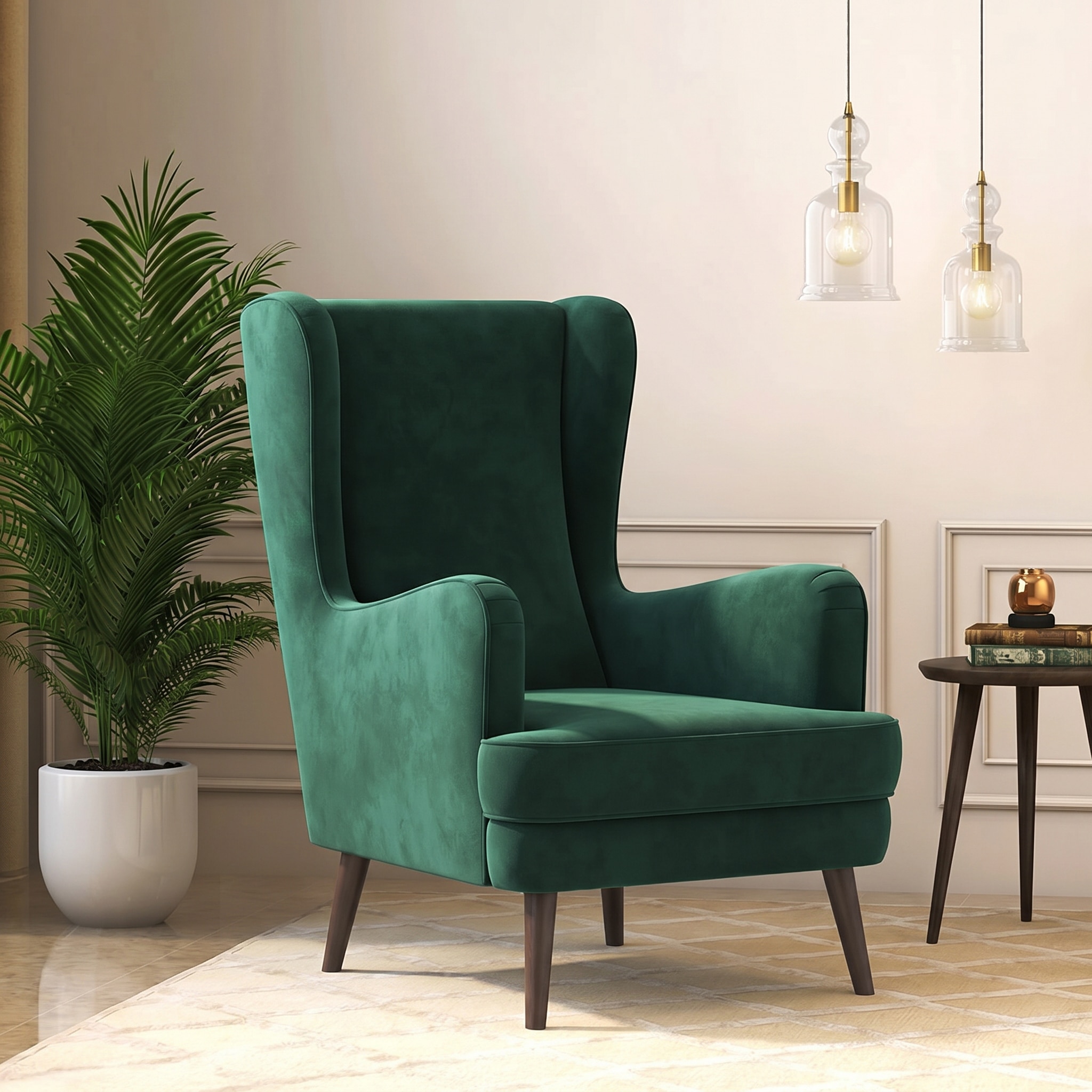 Genoa Lounge Chair In Luxe Green Colour - Urban Ladder