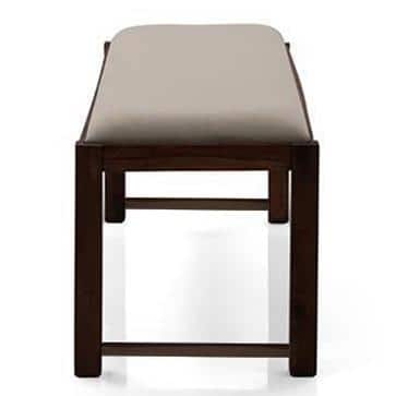 Oribi Dining Bench In Mahogany Finish With Wheat Brown Fabric