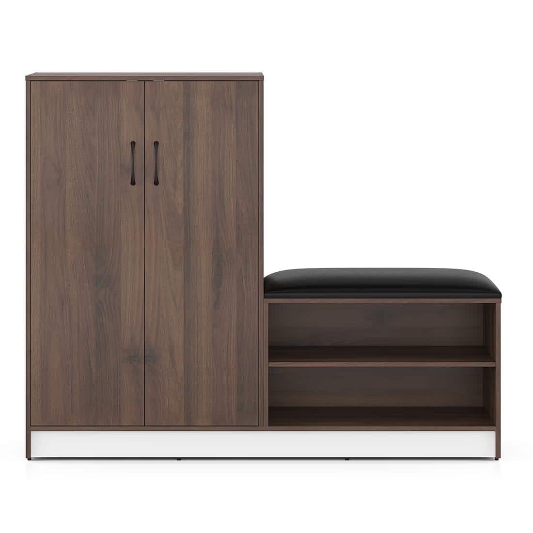 Alex 21 Pair Shoe Cabinet in Classic Walnut Finish