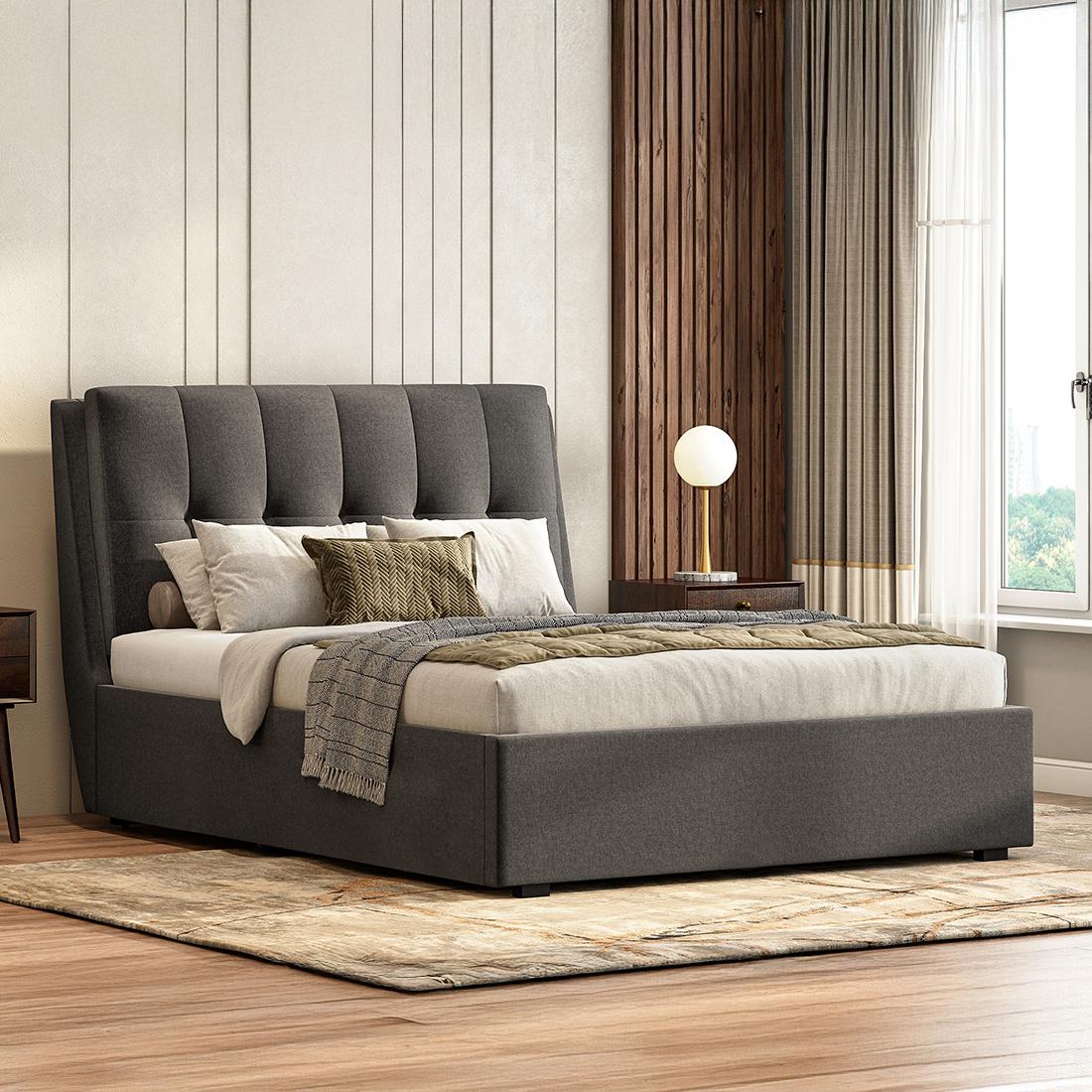 Bornholm Upholstered Storage Bed In Hydraulic (Bed Size : Queen, Colour : Urban Grey)