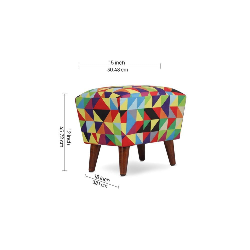 Genevieve Solid Wood  Ottomon in  Multicolor Colour