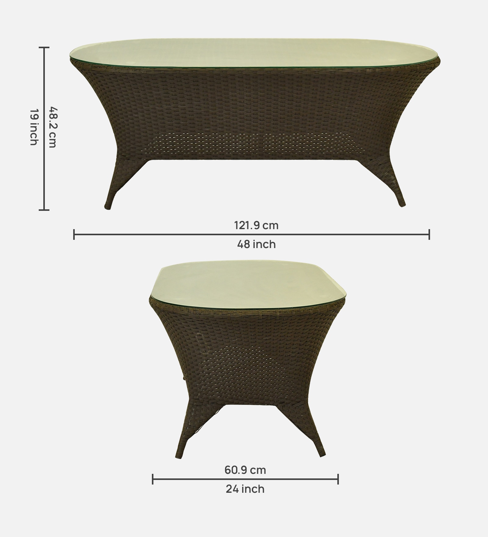 Paris 3+1+1 Seater Wicker Sofa Set in Brown Colour