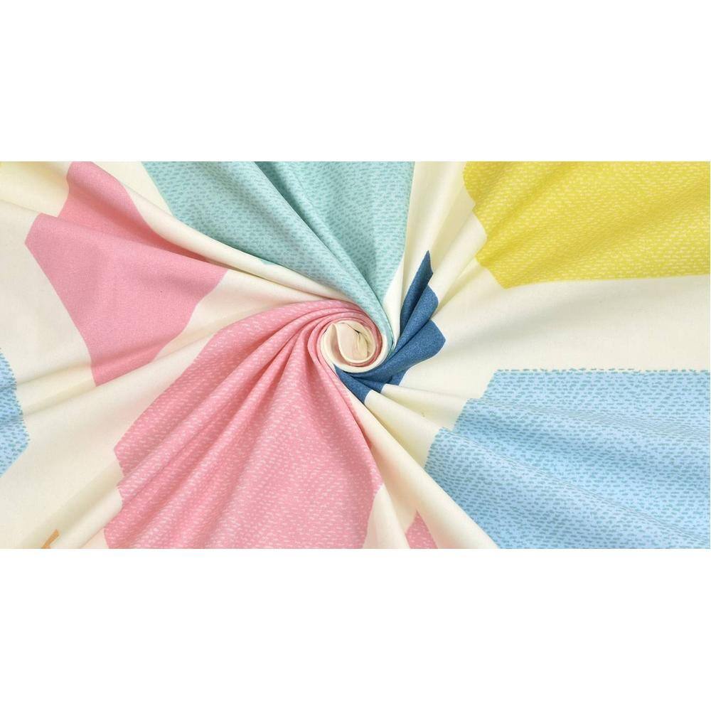 Mickael Cream Abstract 180 TC Cotton Double Size Bedsheet with 2 Pillow Covers