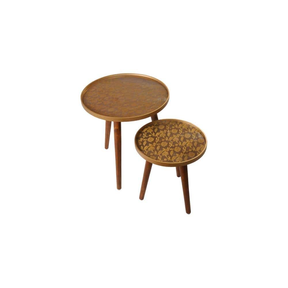 Bela Round Nesting Tables with Wooden Legs, Side Tables, Wooden Tables, Living Room Decor by A Tiny Mistake