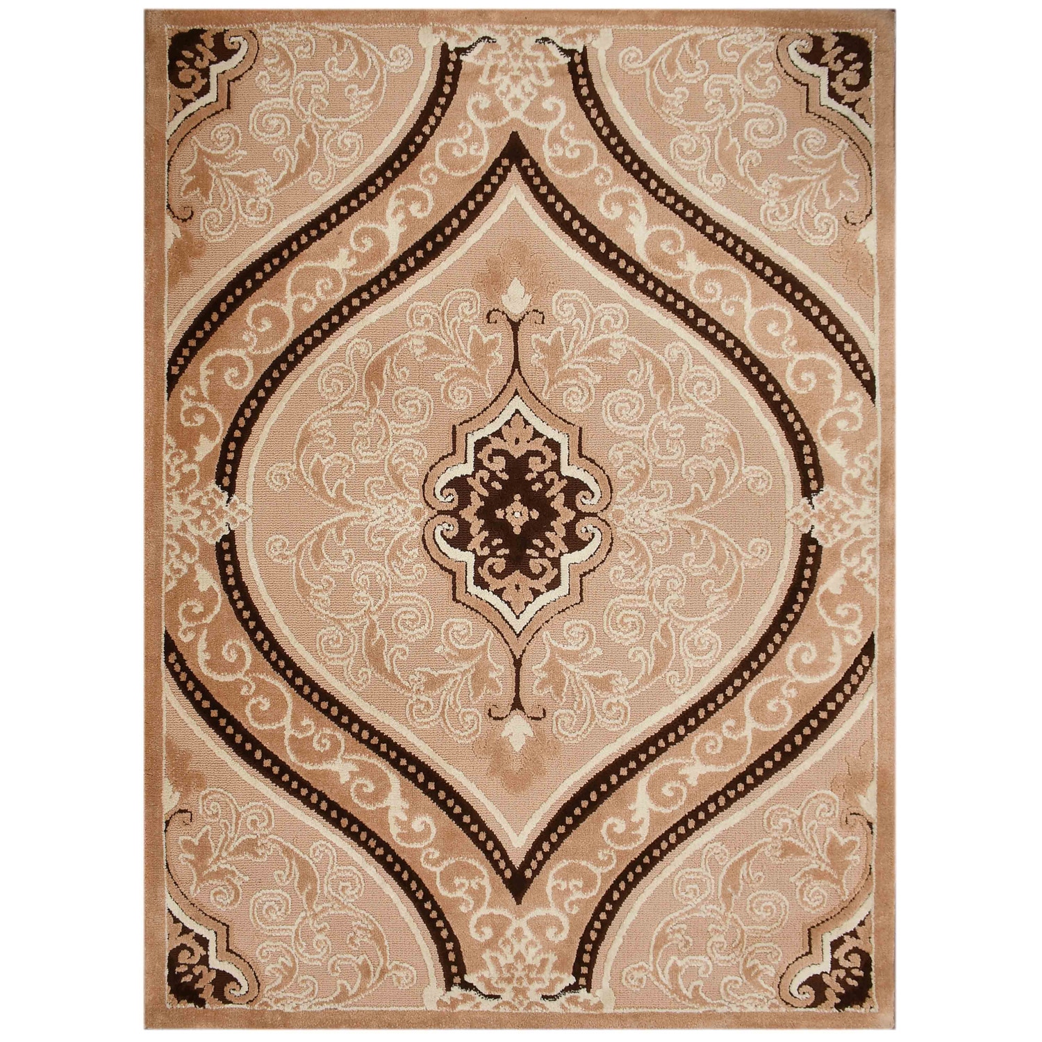 Multicolor Traditional Machine Made Polyester 6 X 9 Feet Carpet