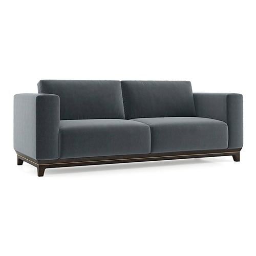 Taarkashi 3 Seater Fabric Sofa (Marengo Grey Velvet)