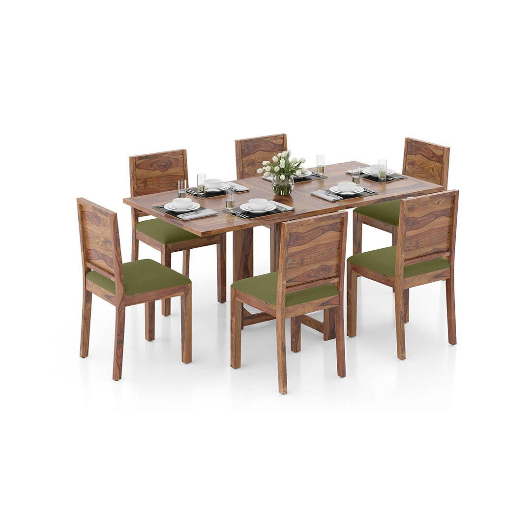 Danton Oribi Solid Wood 6 Seater Dining Table With Set Of 6 Chairs