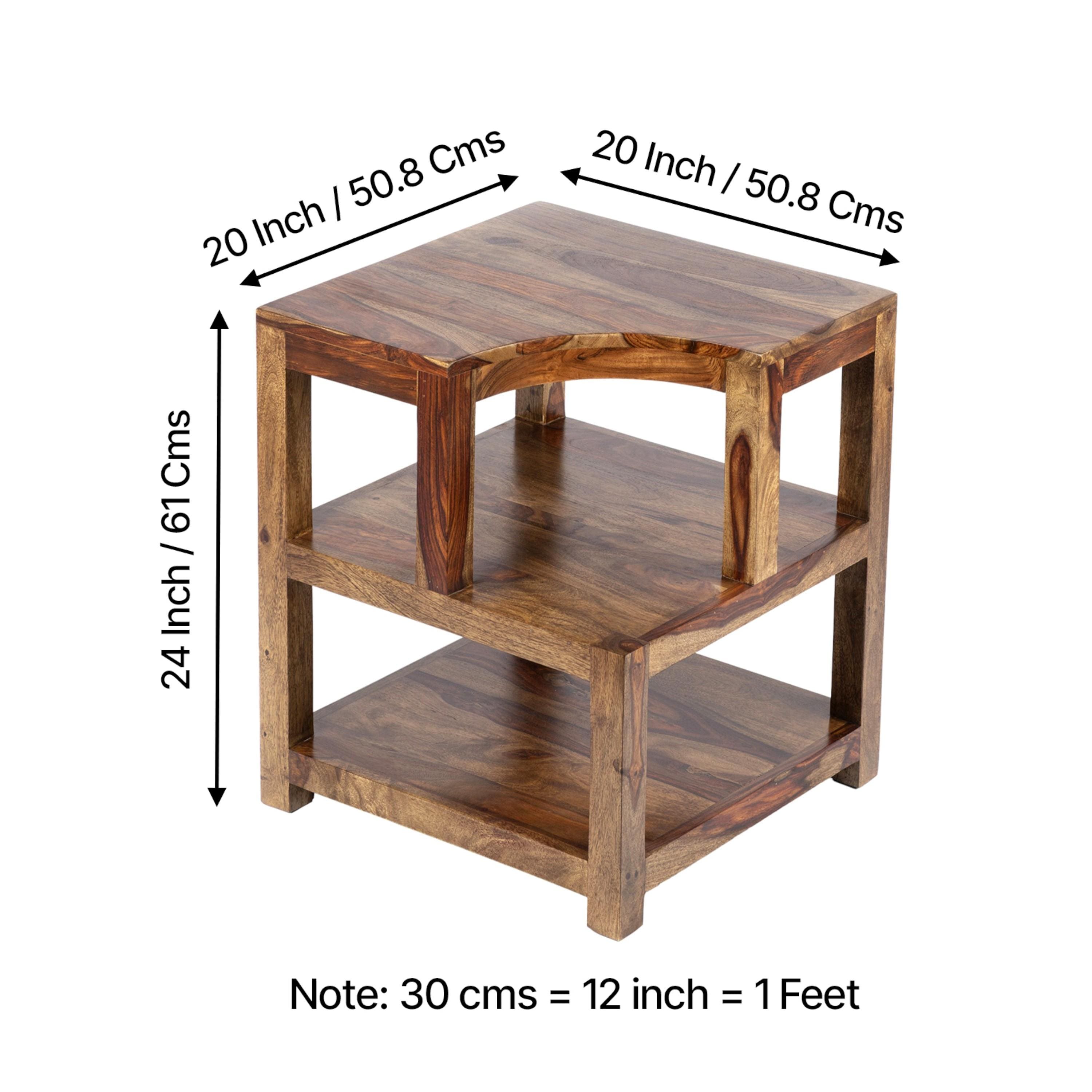 Aural Bedside Table - Teak Finish